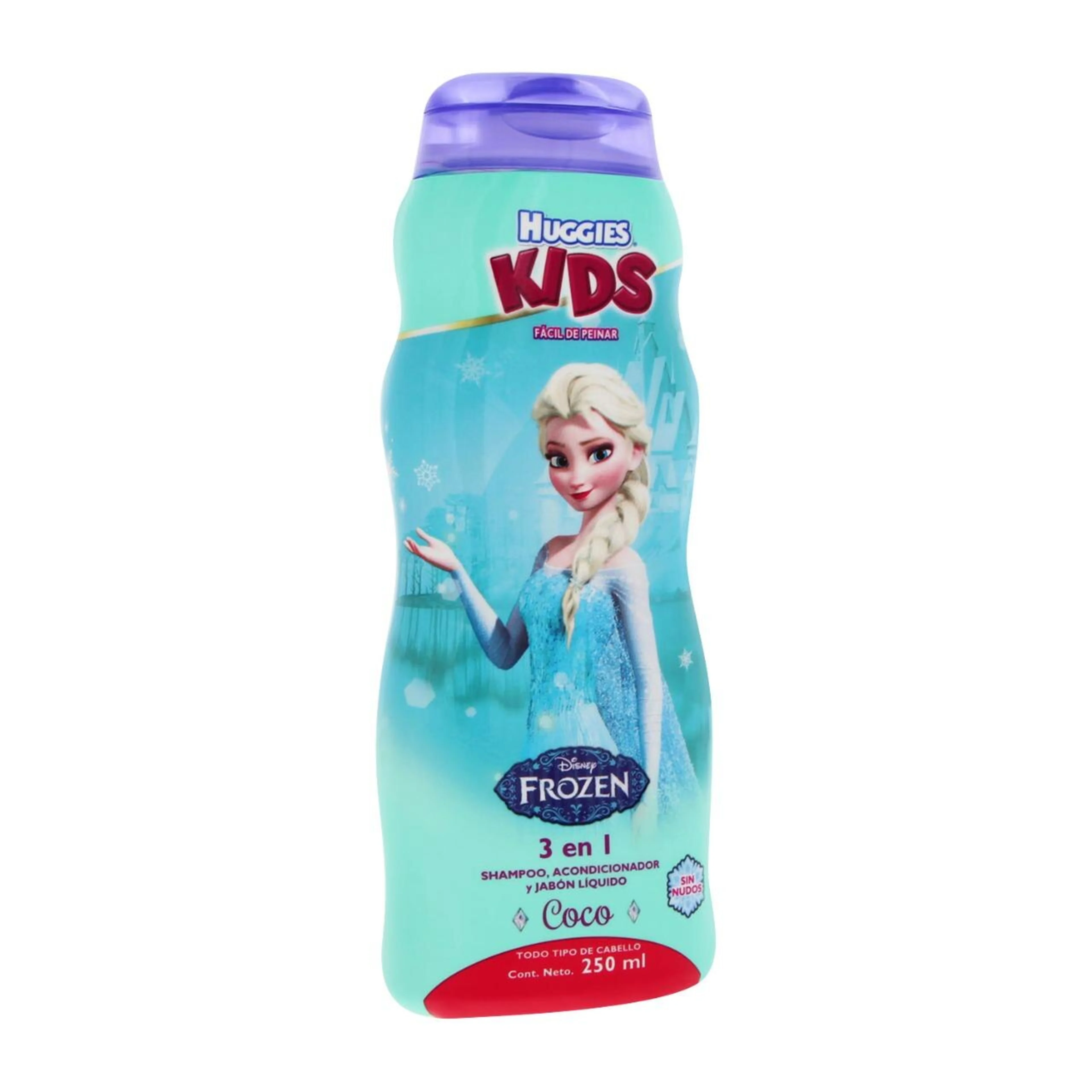 Shampoo 3 en 1 huggies kids frozen coco 250 ml.