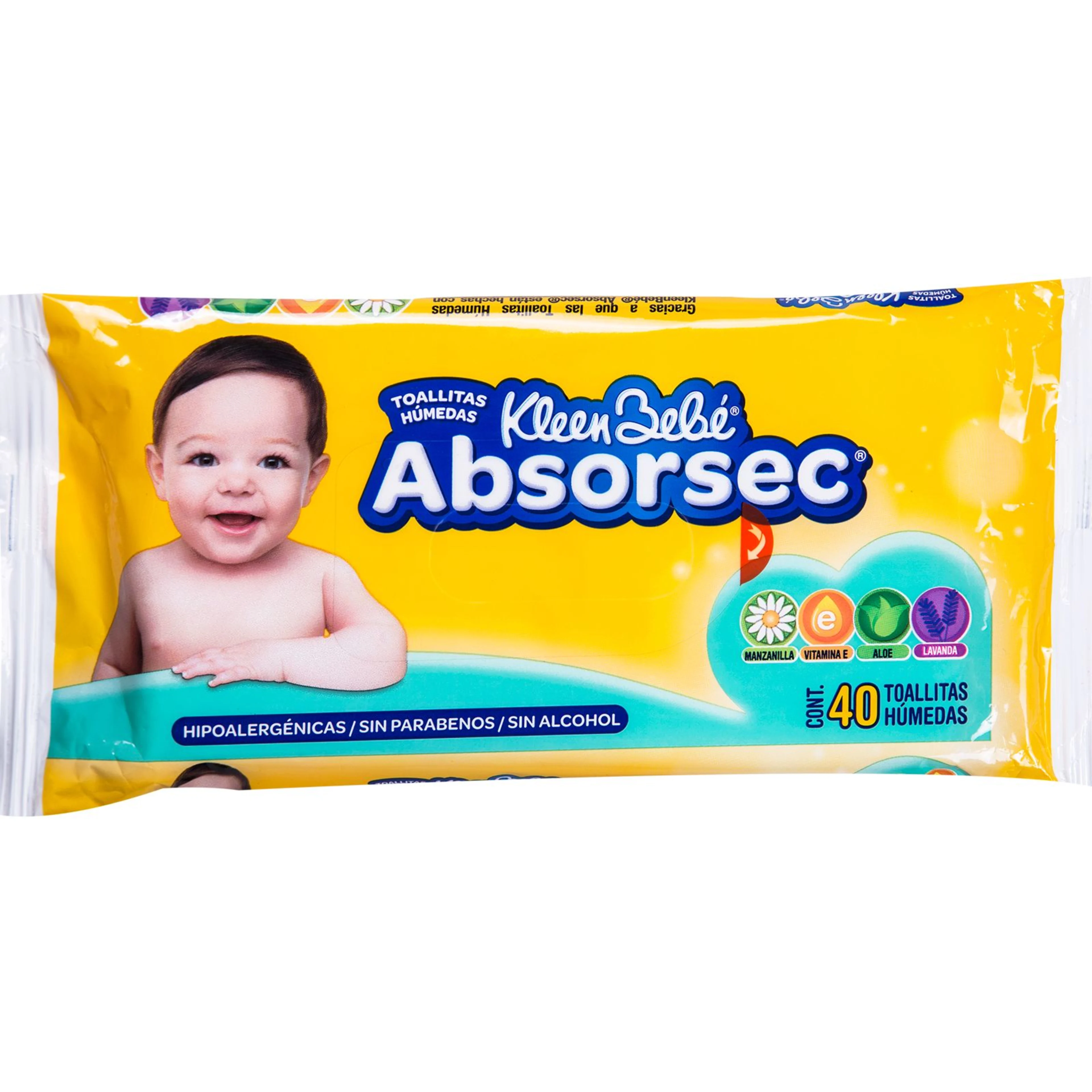 Toallas humedas kleenbebé absorsec 40 piezas