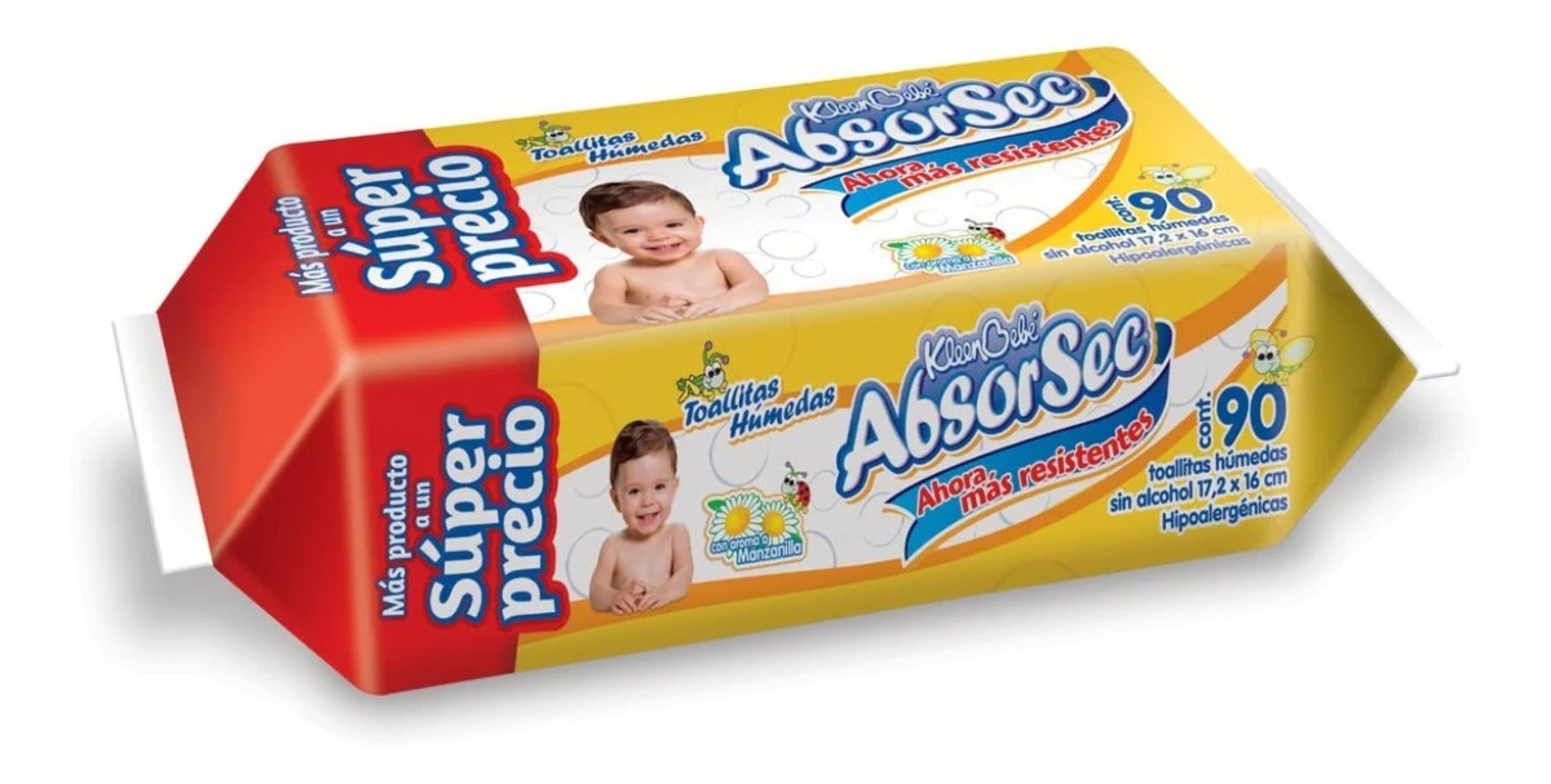 Kleen Bebé Absorsec Toallitas Húmedas Con 120 Piezas