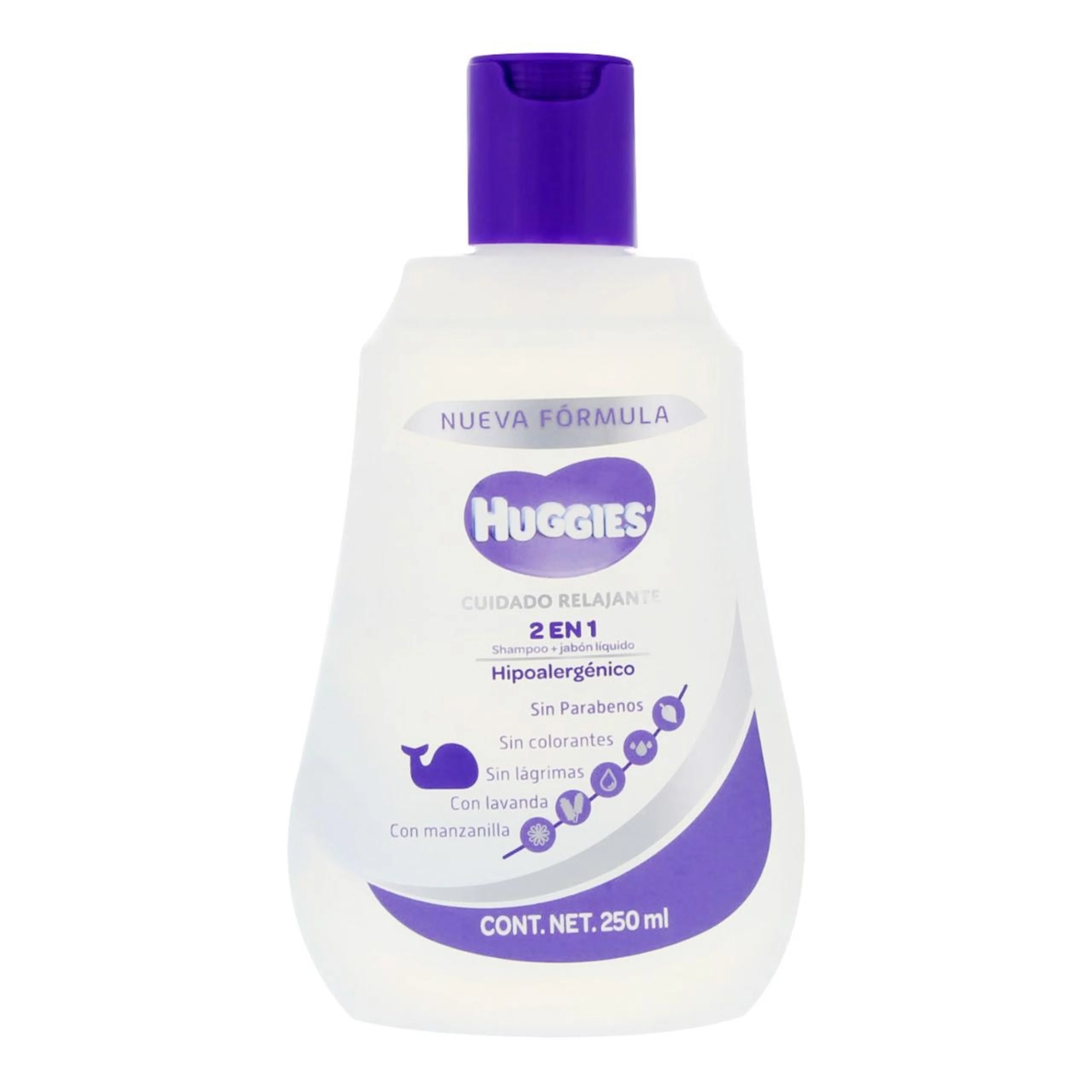 Huggies Cuidado Relajante Shampoo 2 En 1 Hipoalergénico Con 250 Ml