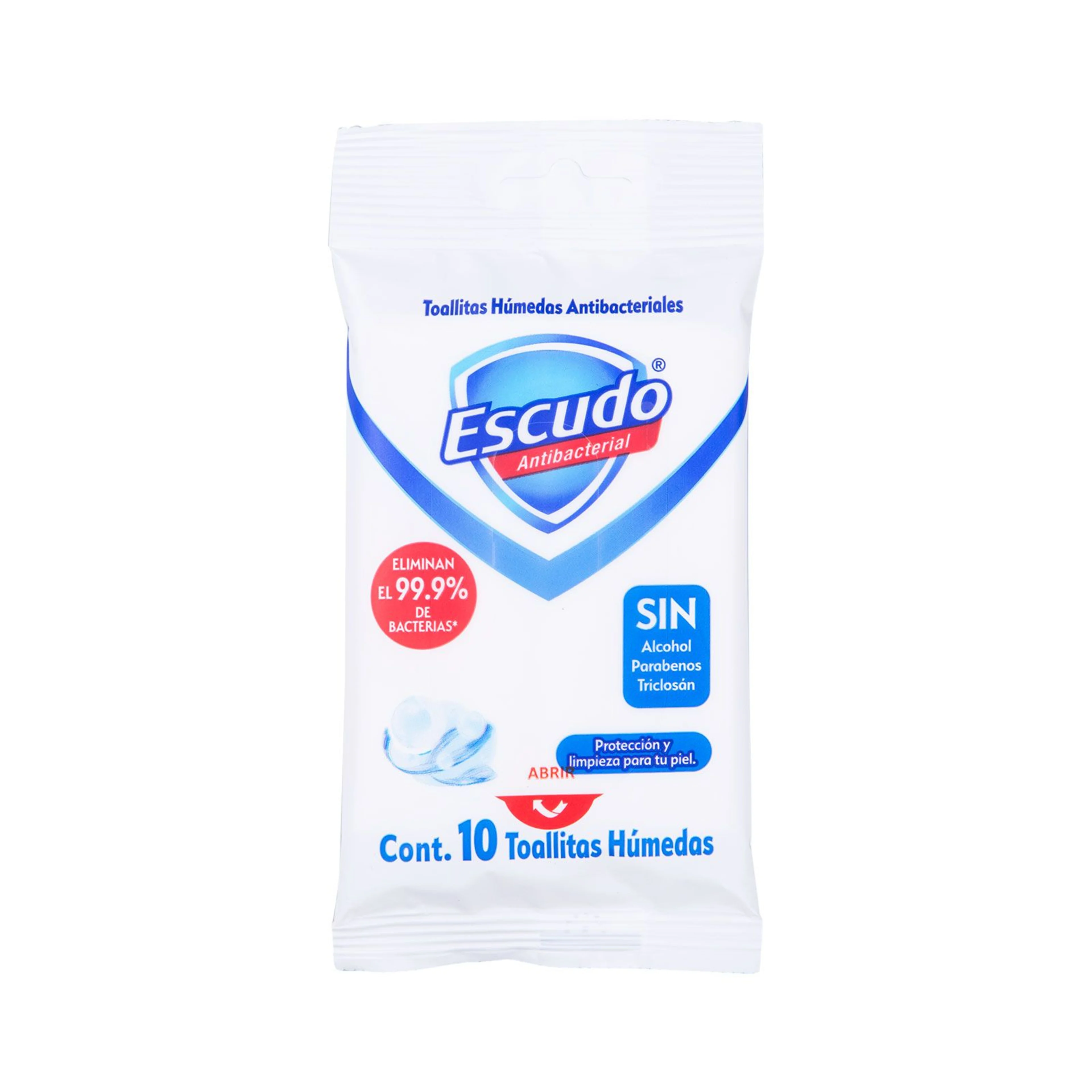Escudo Toallitas Antibacteriales Con 10 Piezas