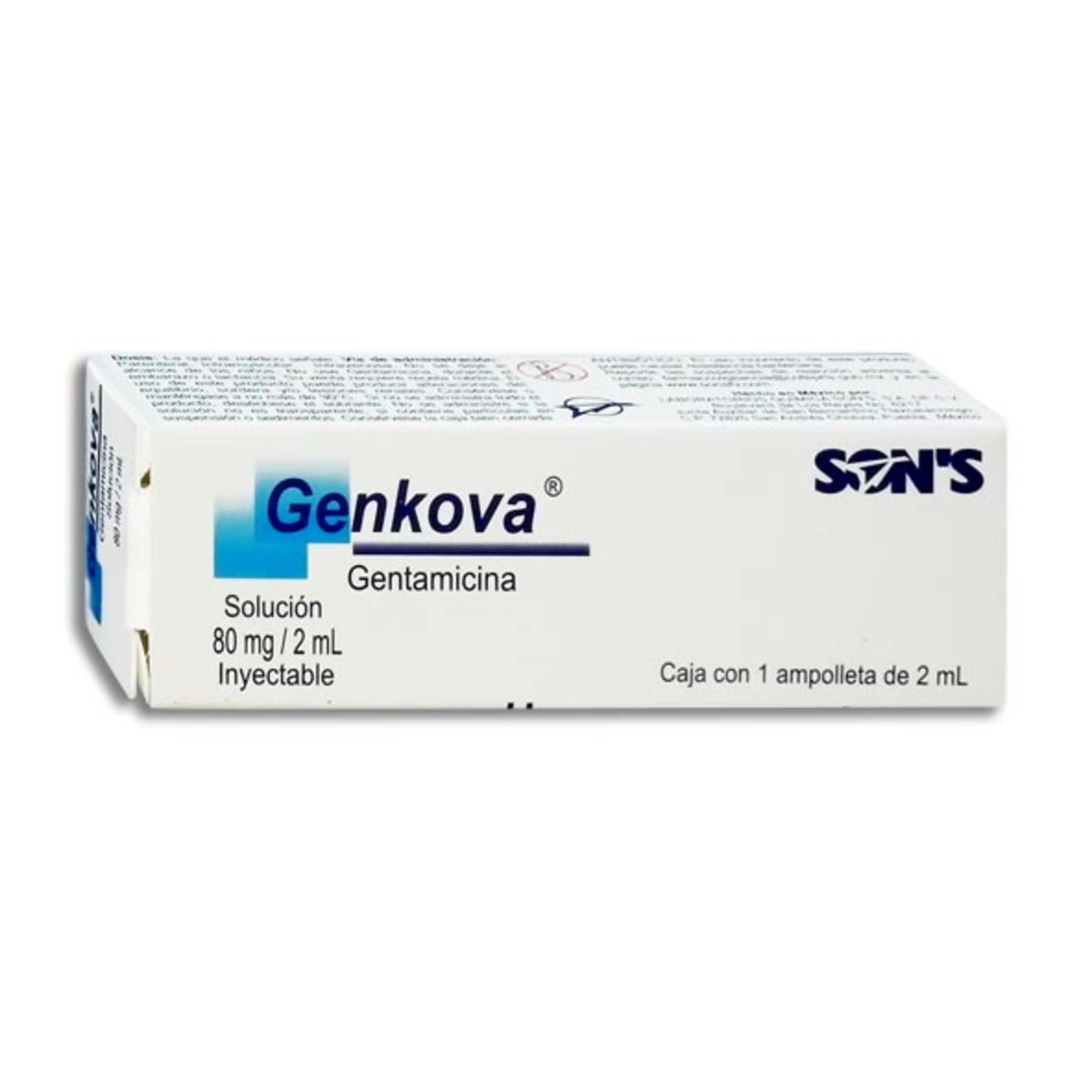 Genkova Gentamicina 80 Mg Solución Inyectable Con 1 Ampolleta