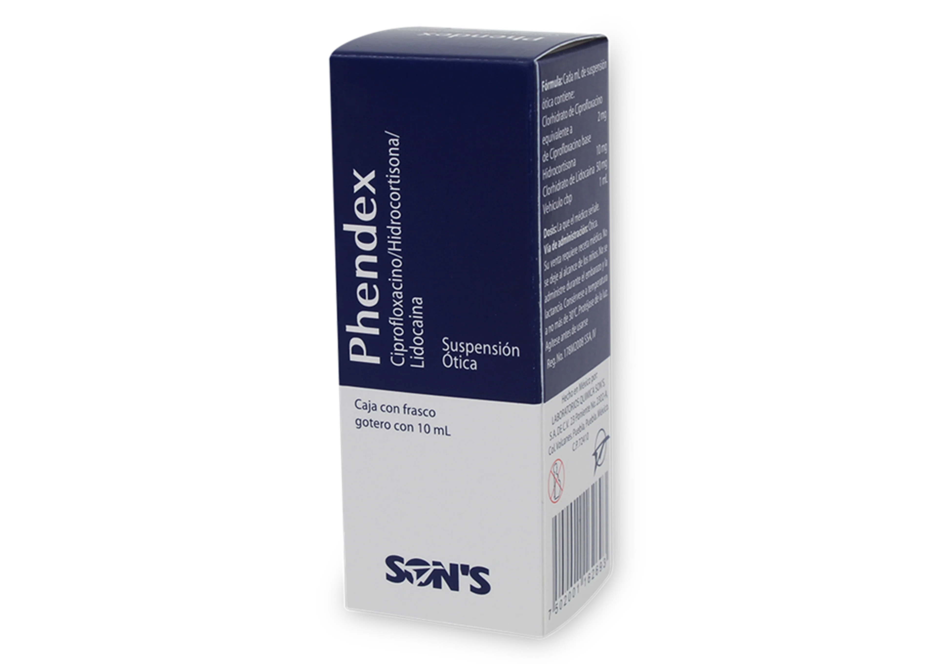 Phendex 1 Solución Ótica 10 ml con Gotero Suspensión Otológica