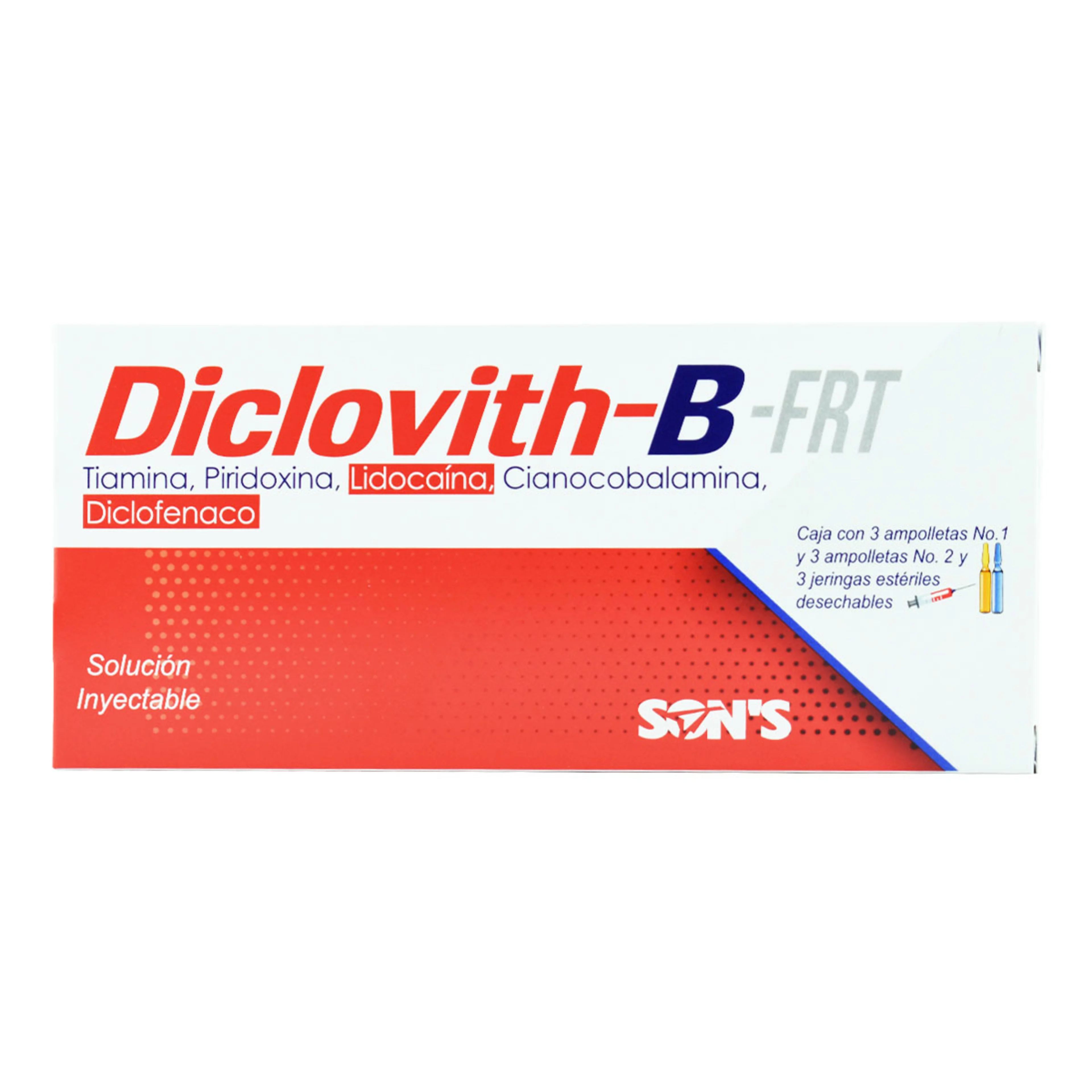 Diclovith-B-FRT Inyectable con 3 Ampollas