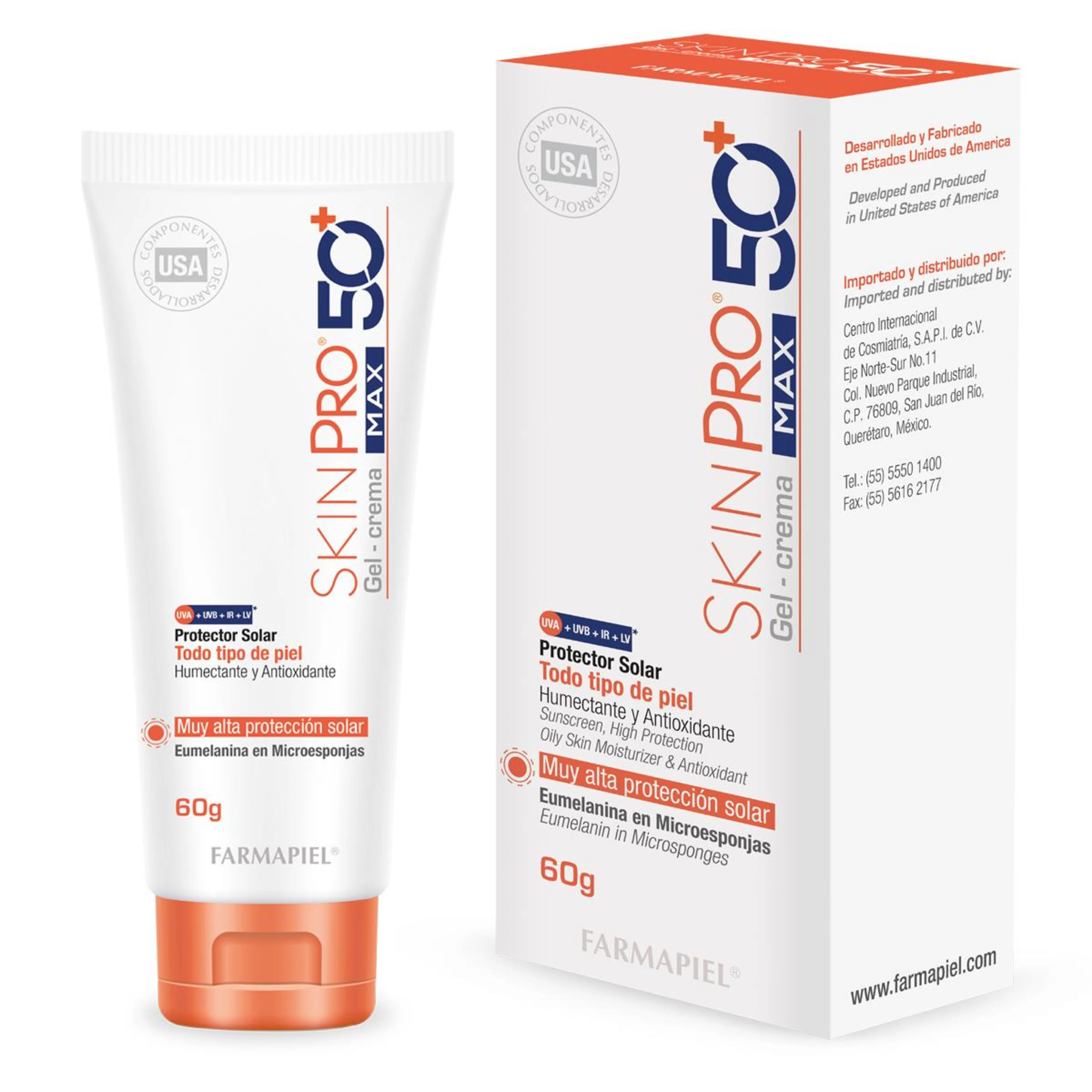 Skinpro Max Protector Solas Fps50 En Gel-Crema De Uso Diario 60 G Tubo
