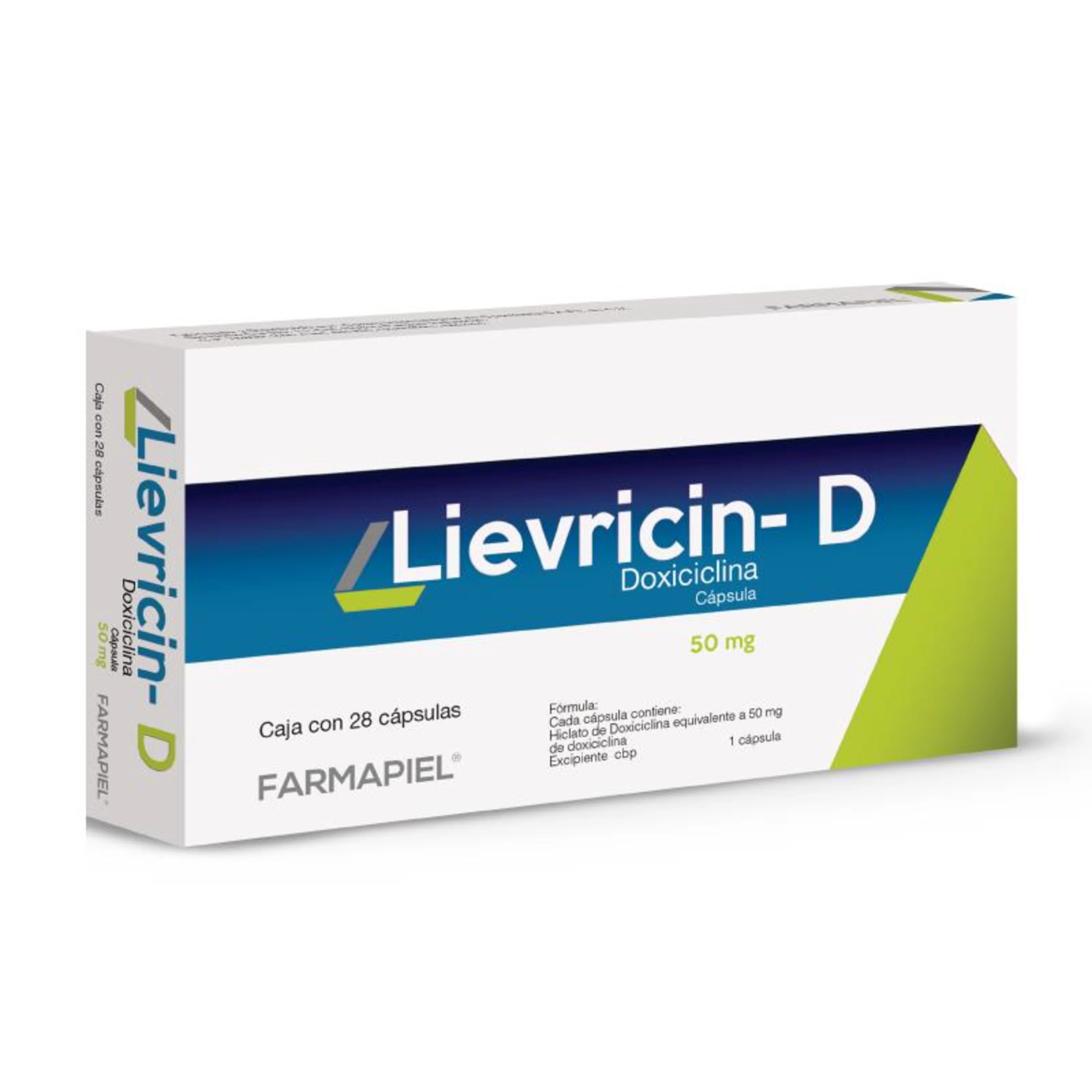 Lievricin-D Doxiciclina 50 Mg Con 28 Cápsulas