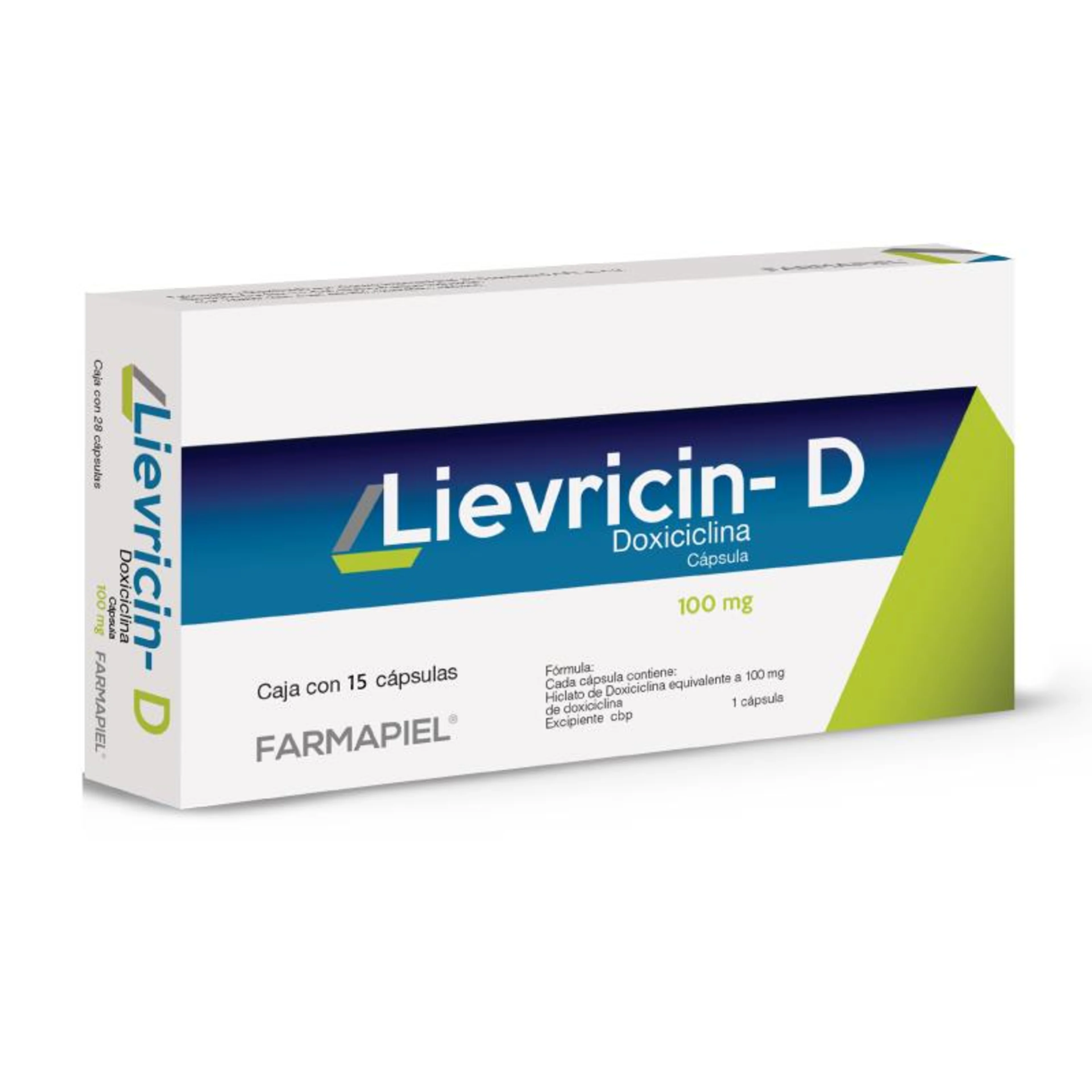 Lievricin-D Doxiciclina 100 Mg Con 15 Cápsulas