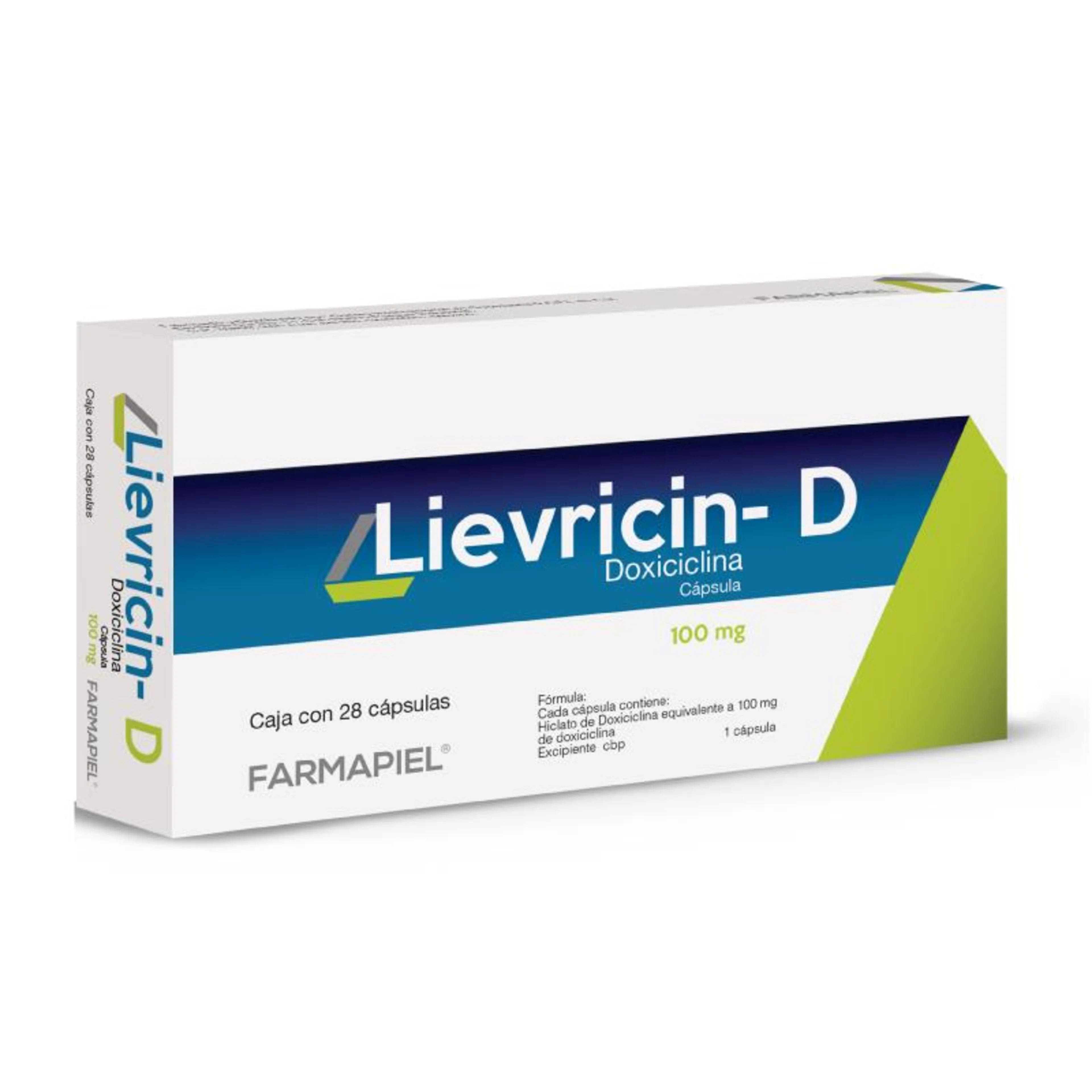 Lievricin-D Doxiciclina 100 Mg Con 28 Cápsulas
