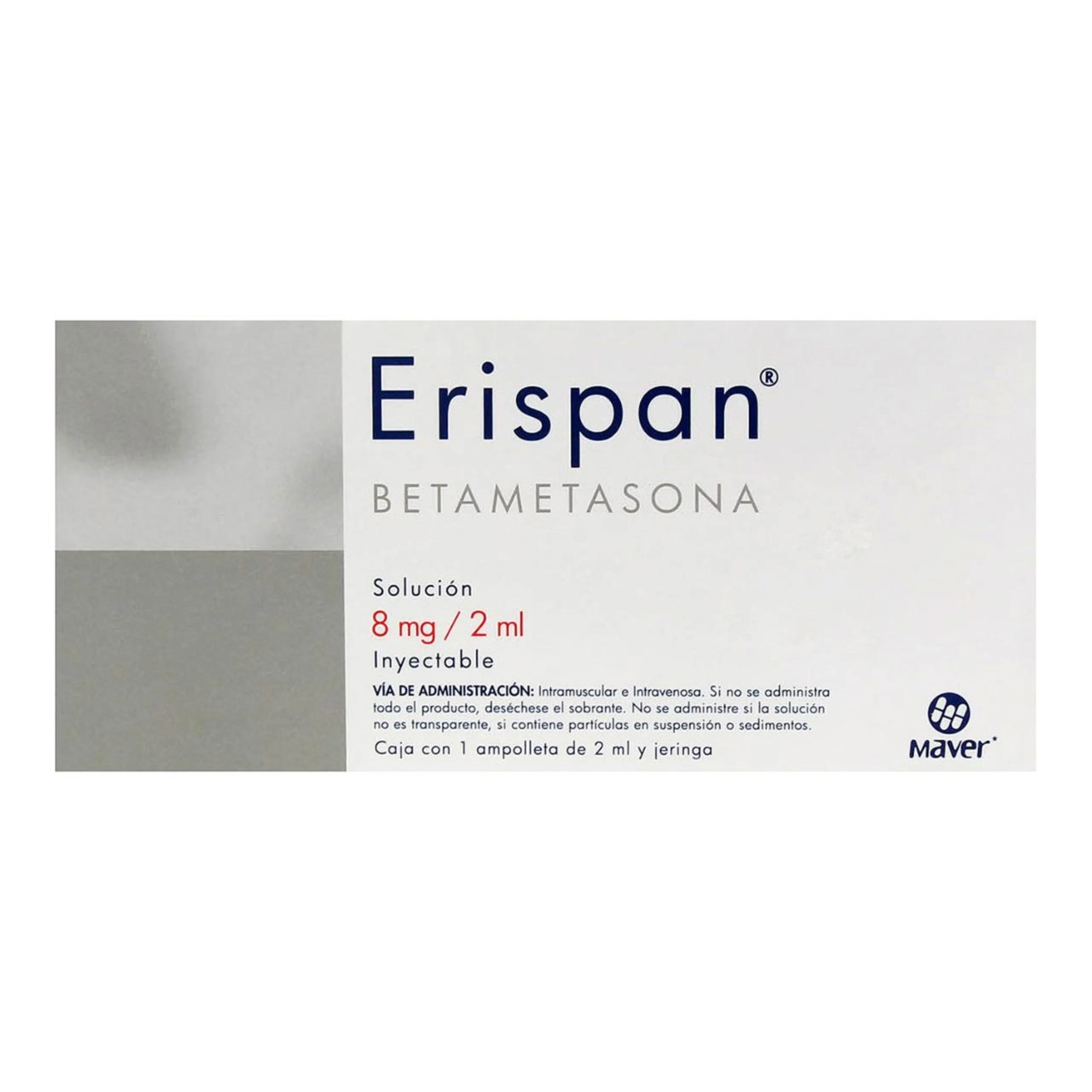 Erispan 8 Mg Solución Inyectable Con 1 Ampolleta Y Jeringa