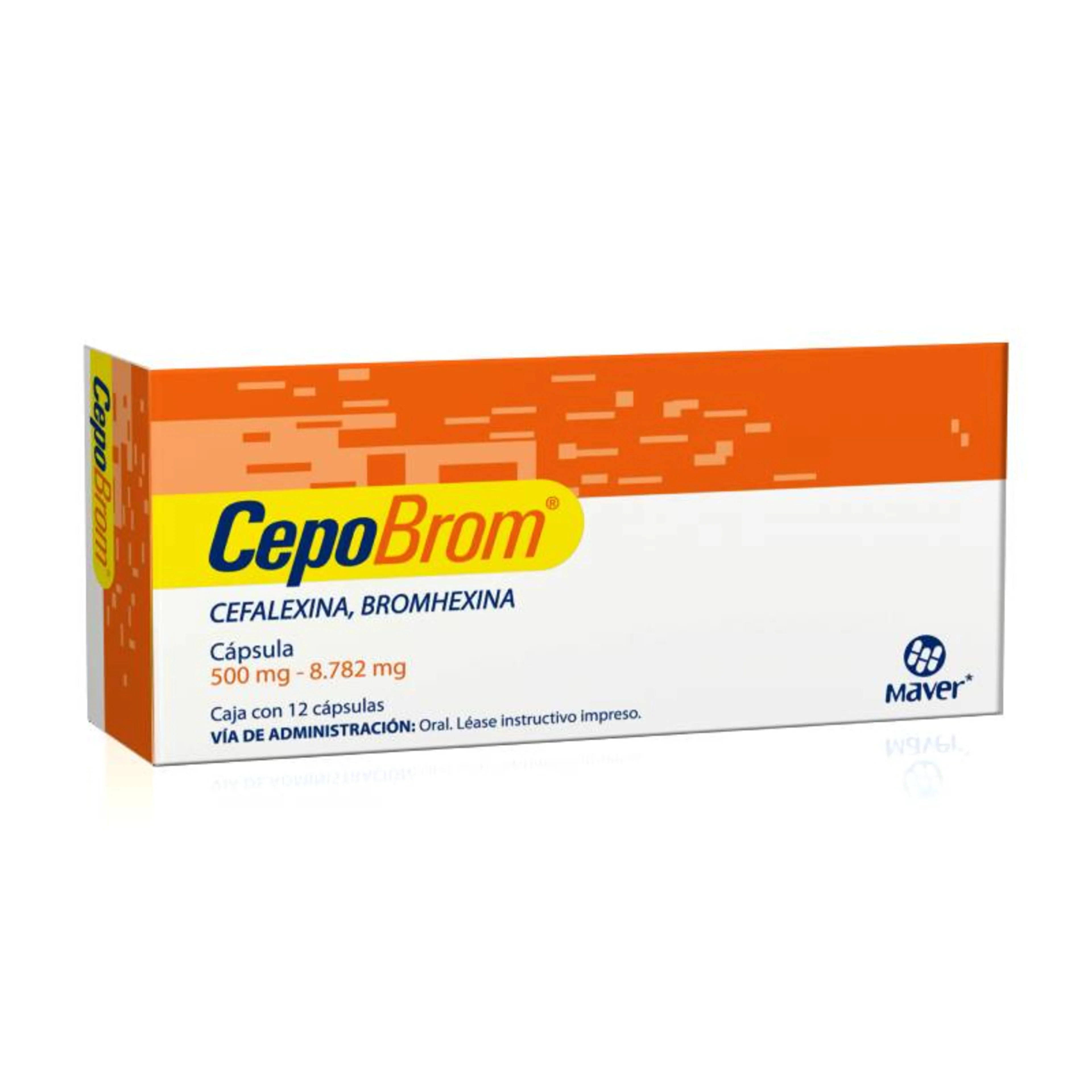 Cepobrom Bromhexina Cefalexina 500/8.782 Mg Con 12 Cápsulas