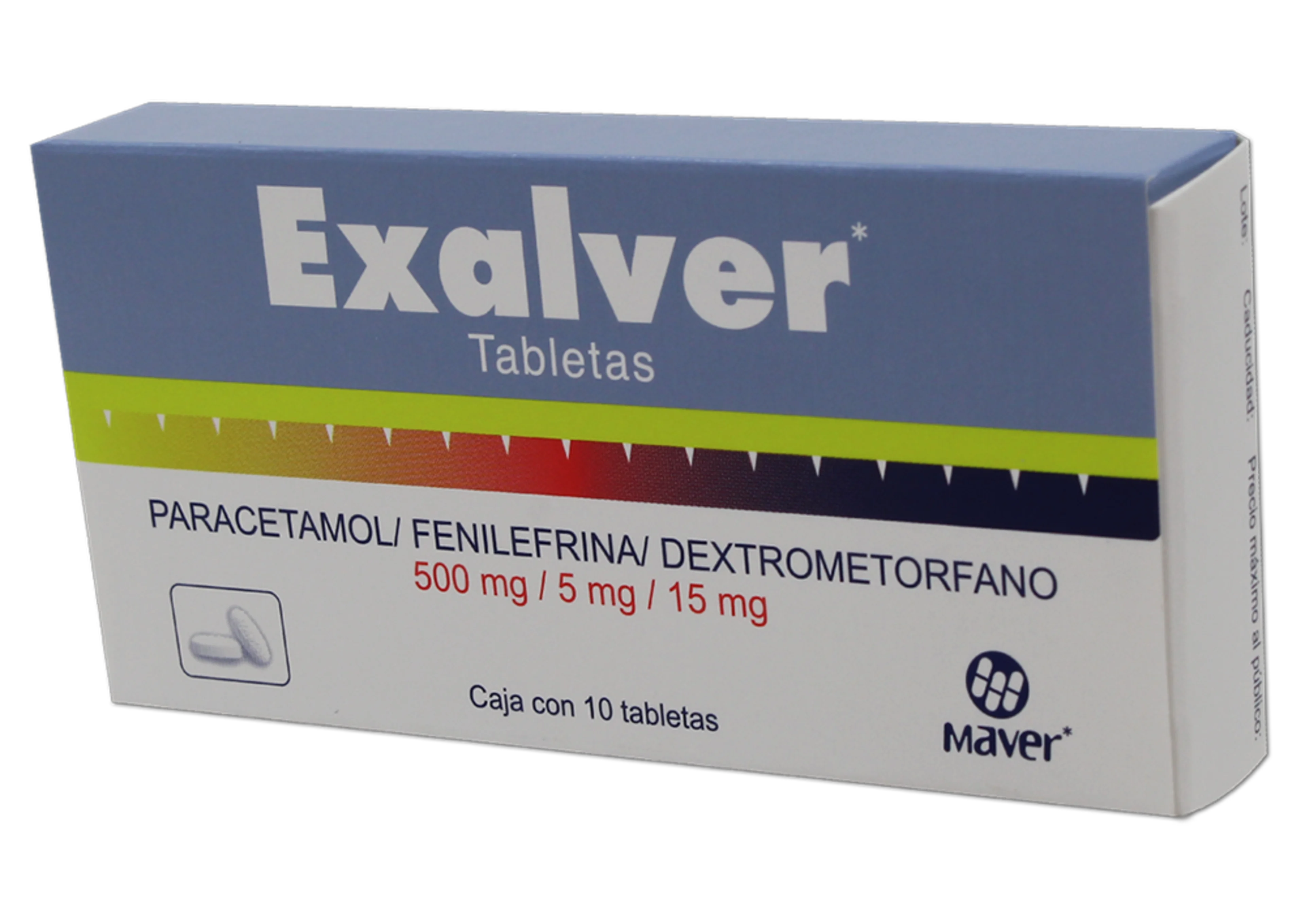 Exalver 500/5/15 Mg Con 10 Tabletas
