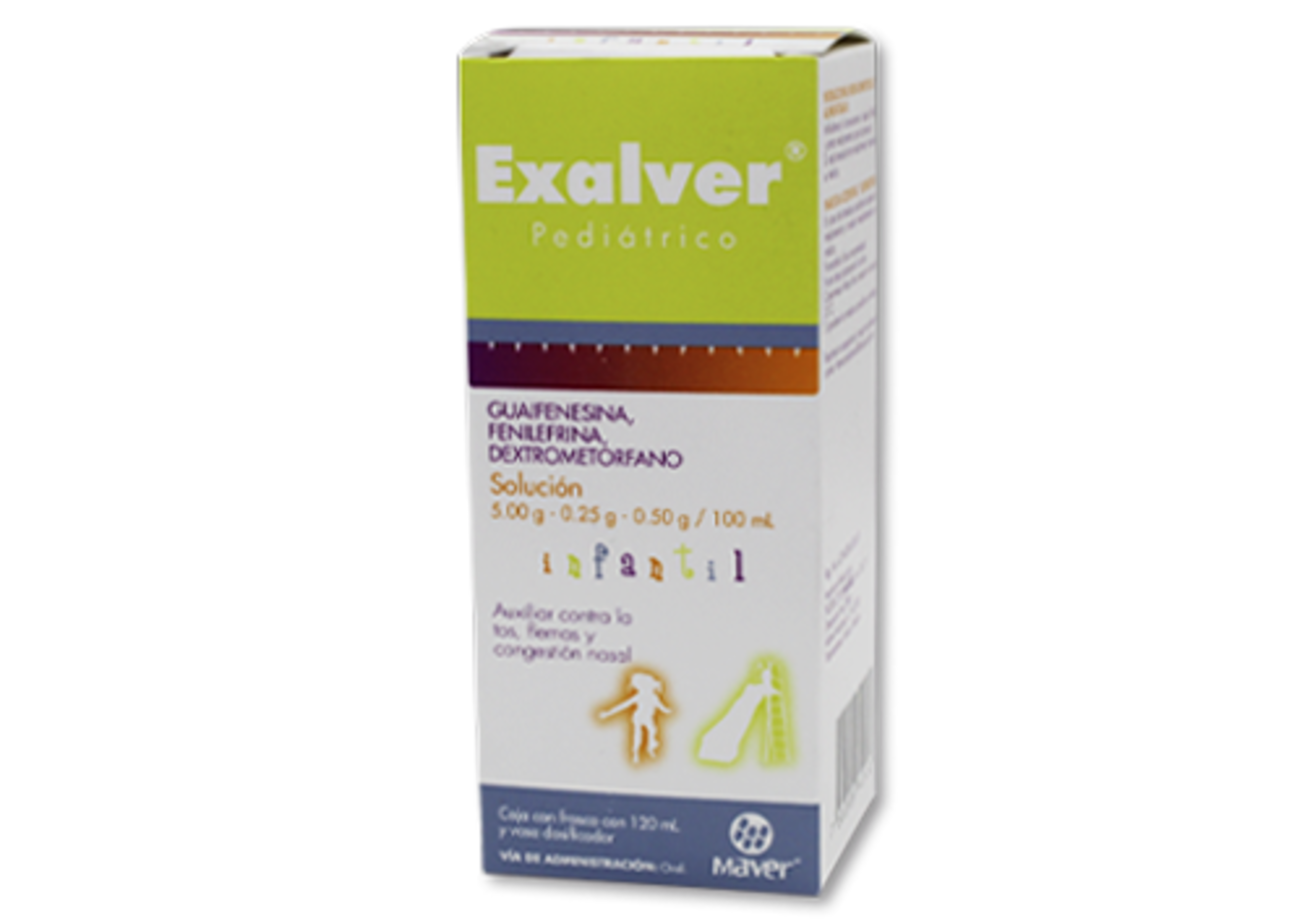 Exalver Pediátrico 5/0.25/0.5 G Solución Oral Con 120 Ml
