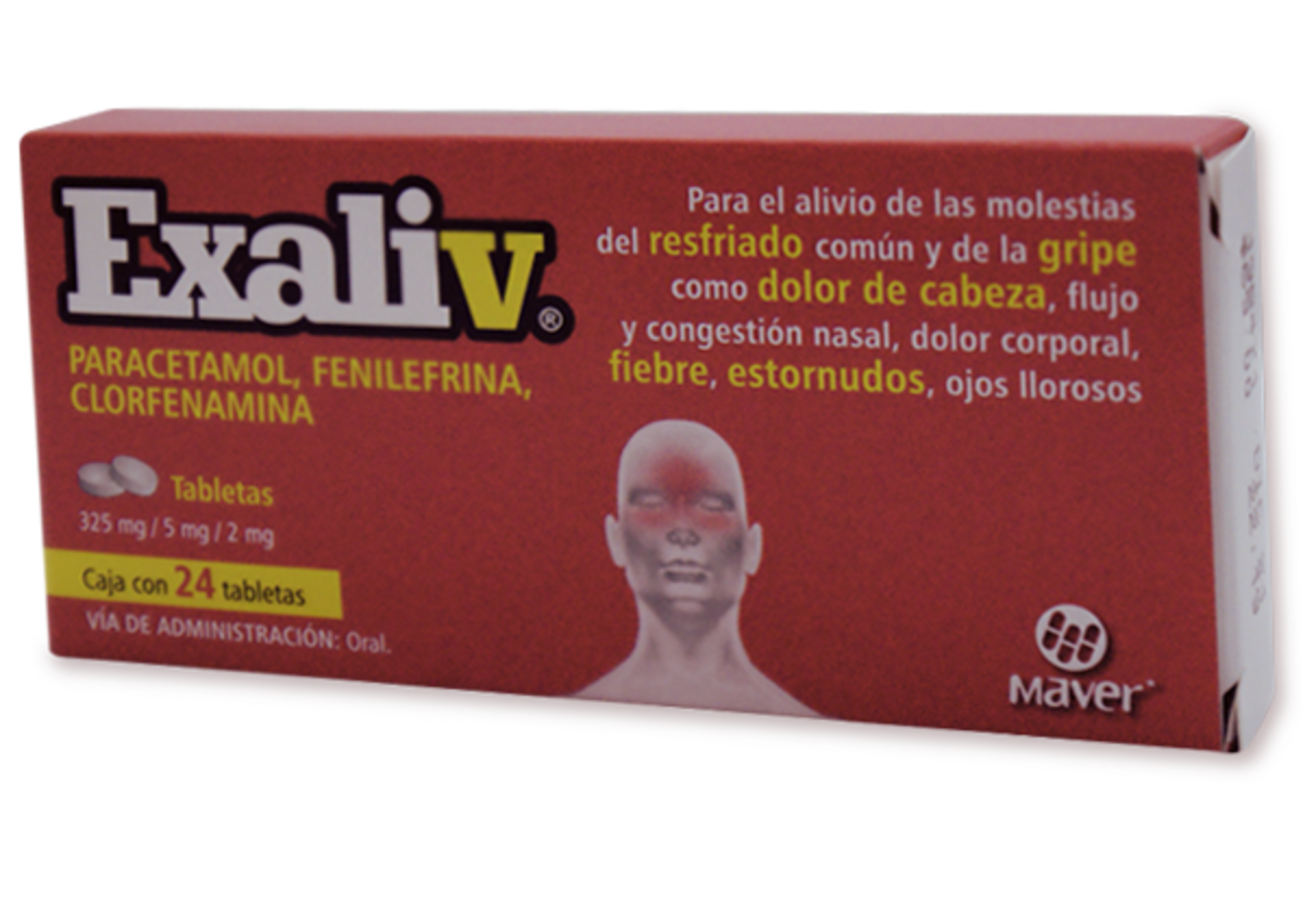 Exaliv 325/5/2 Mg Con 24 Tabletas