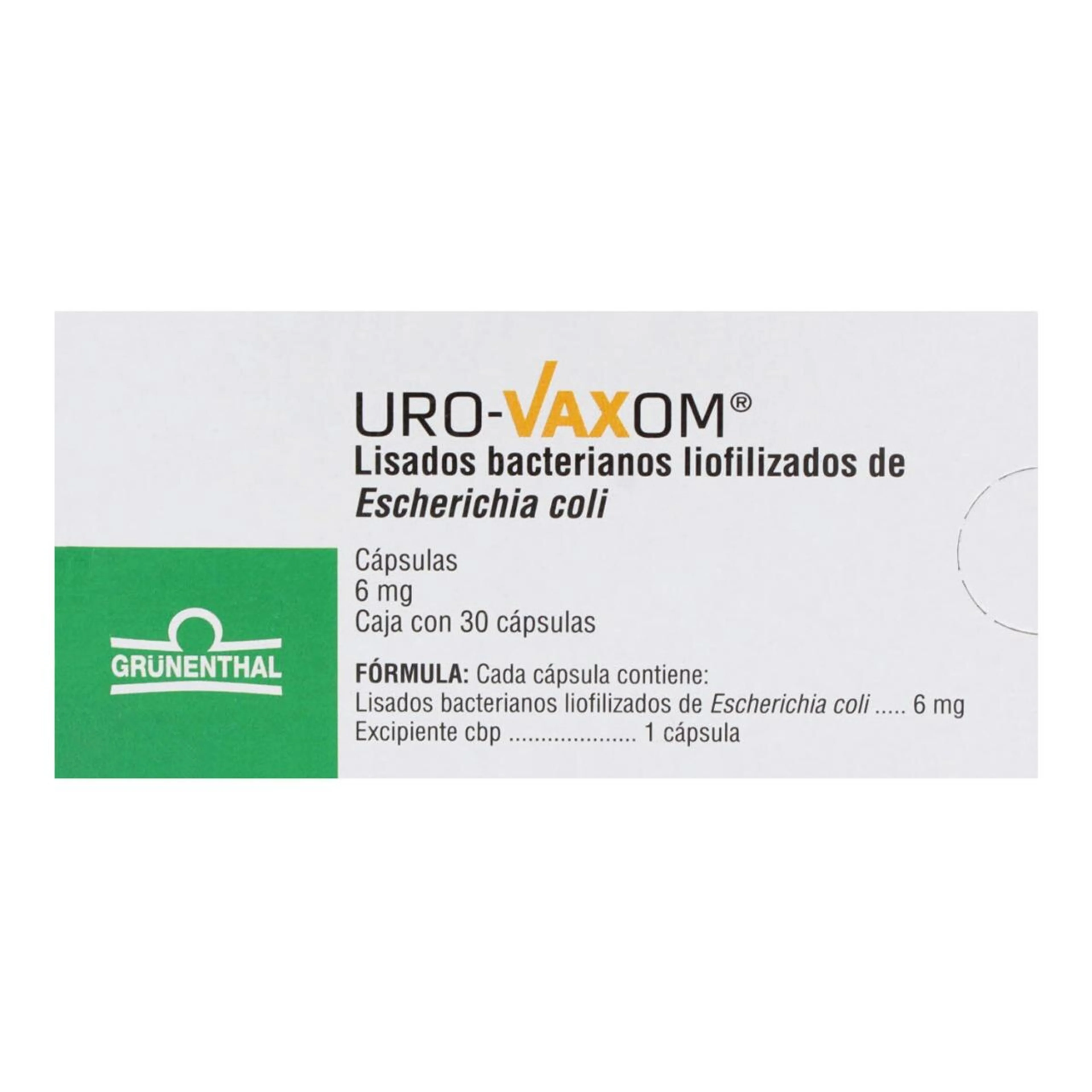 Uro Vaxom 6 Mg Con 30 Cápsulas