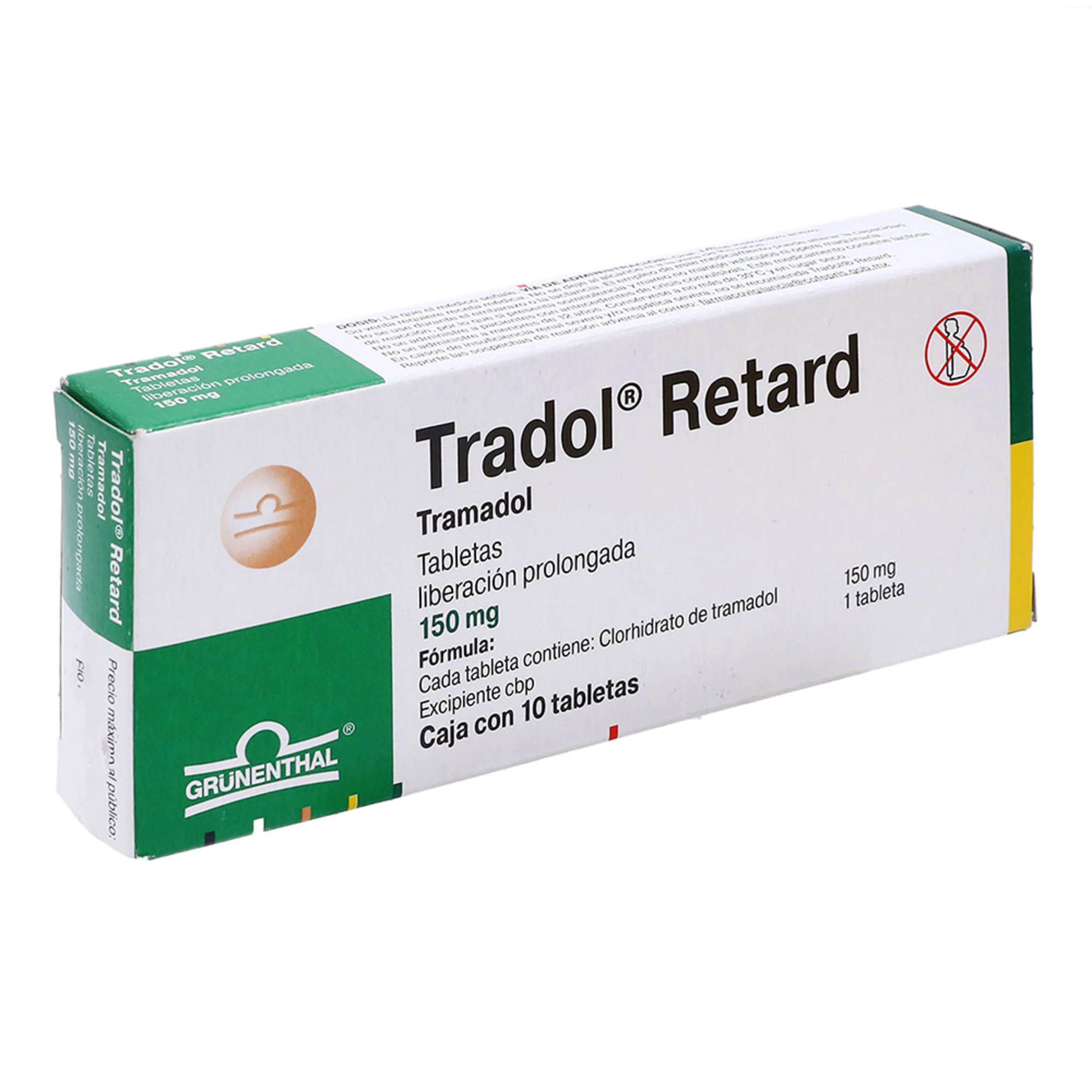 Tradol rtdr tramadol 150 mg con 10 tabletas