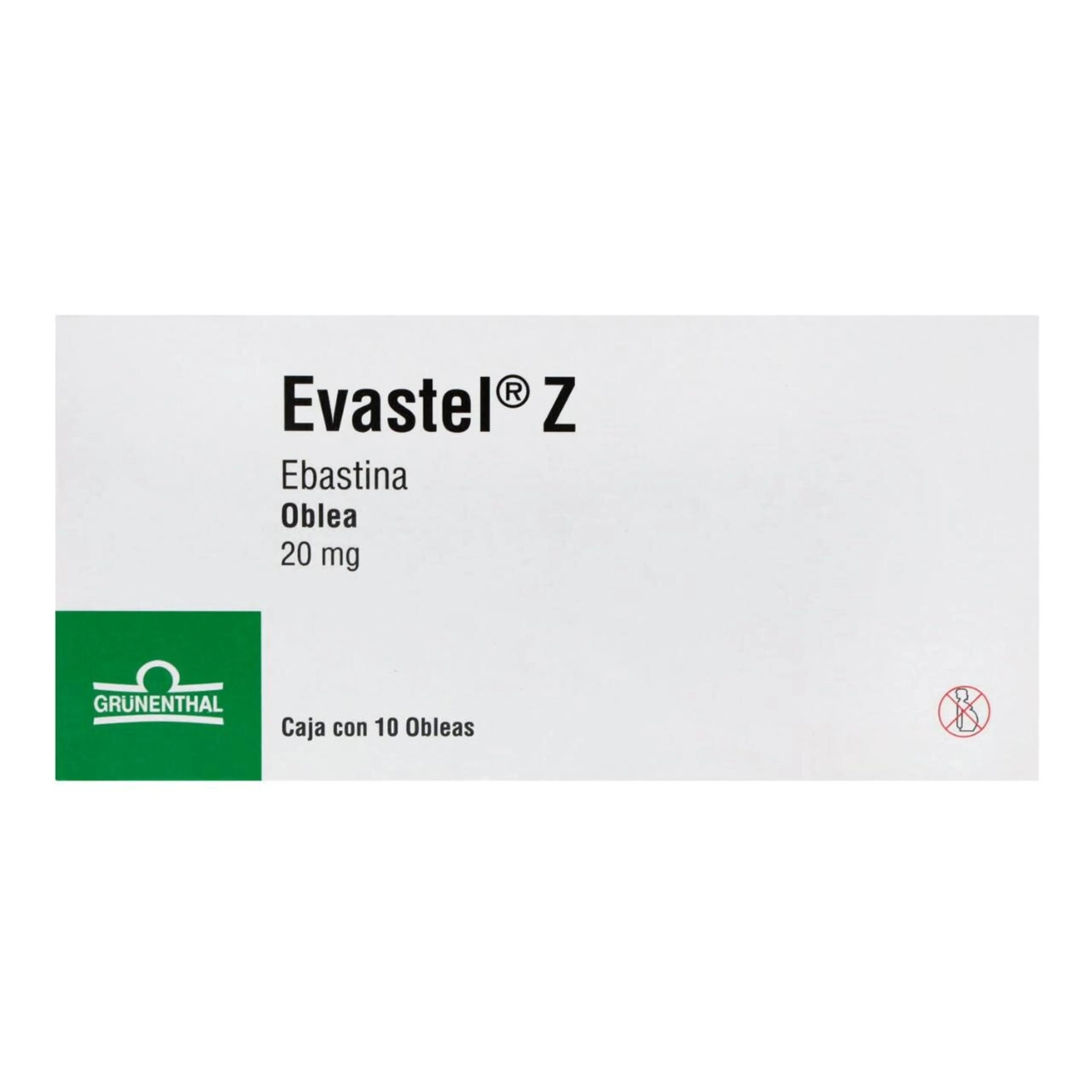 Evastel Z 20 Mg Con 10 Obleas