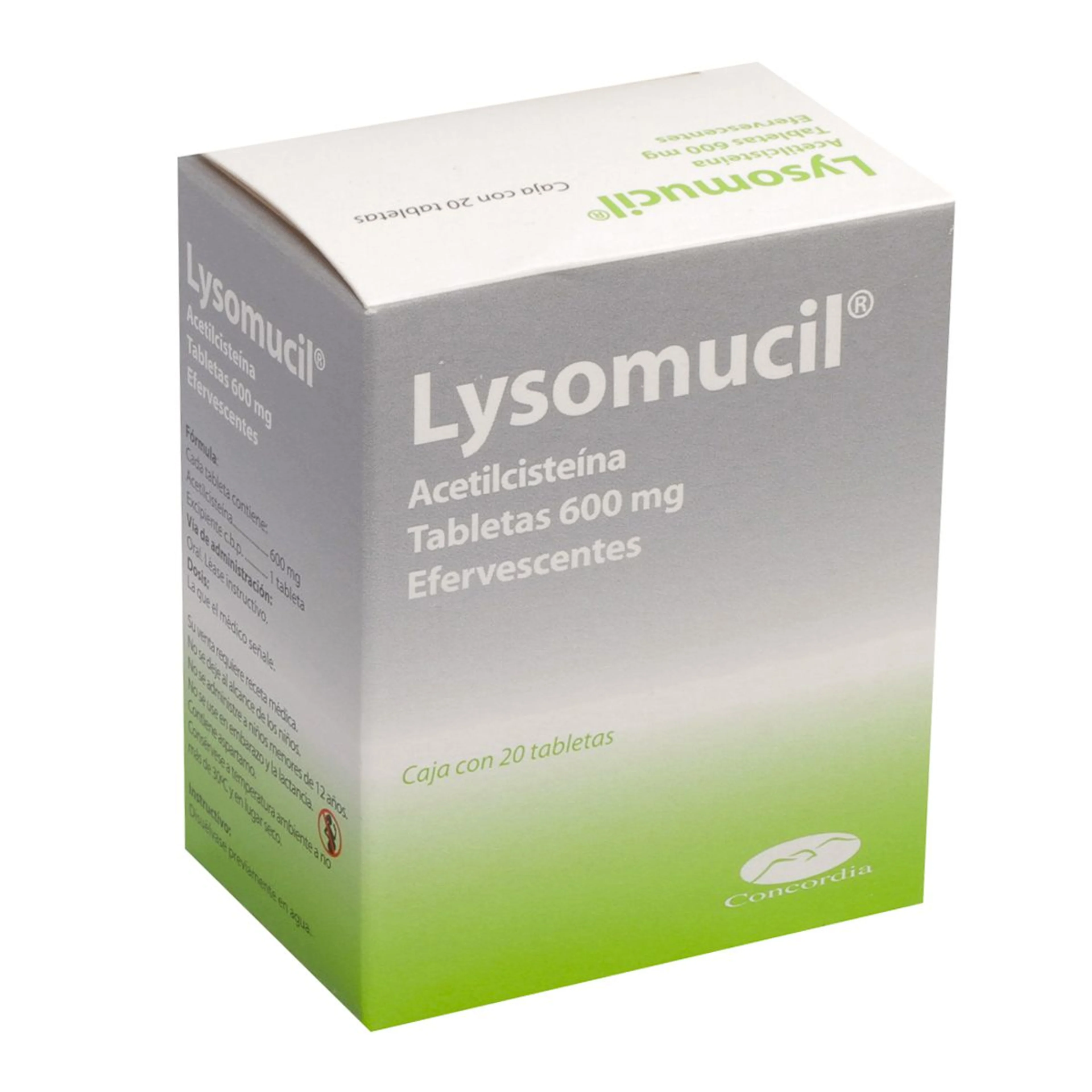 Lysomucil 600 Mg Con 20 Tabletas Efervescentes