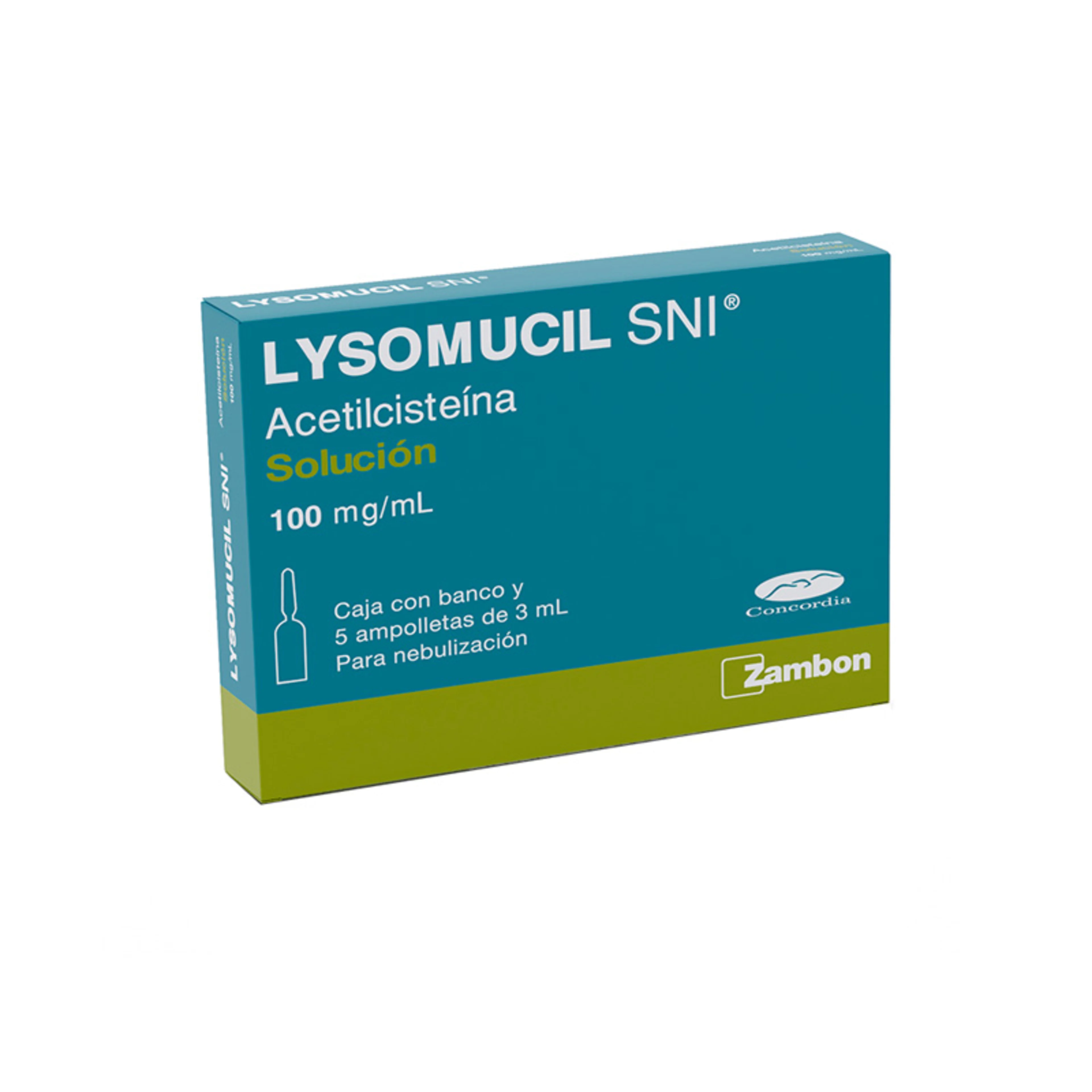 Lysomucil Sni 100 Mg Con 5 Solución Para Nebulización