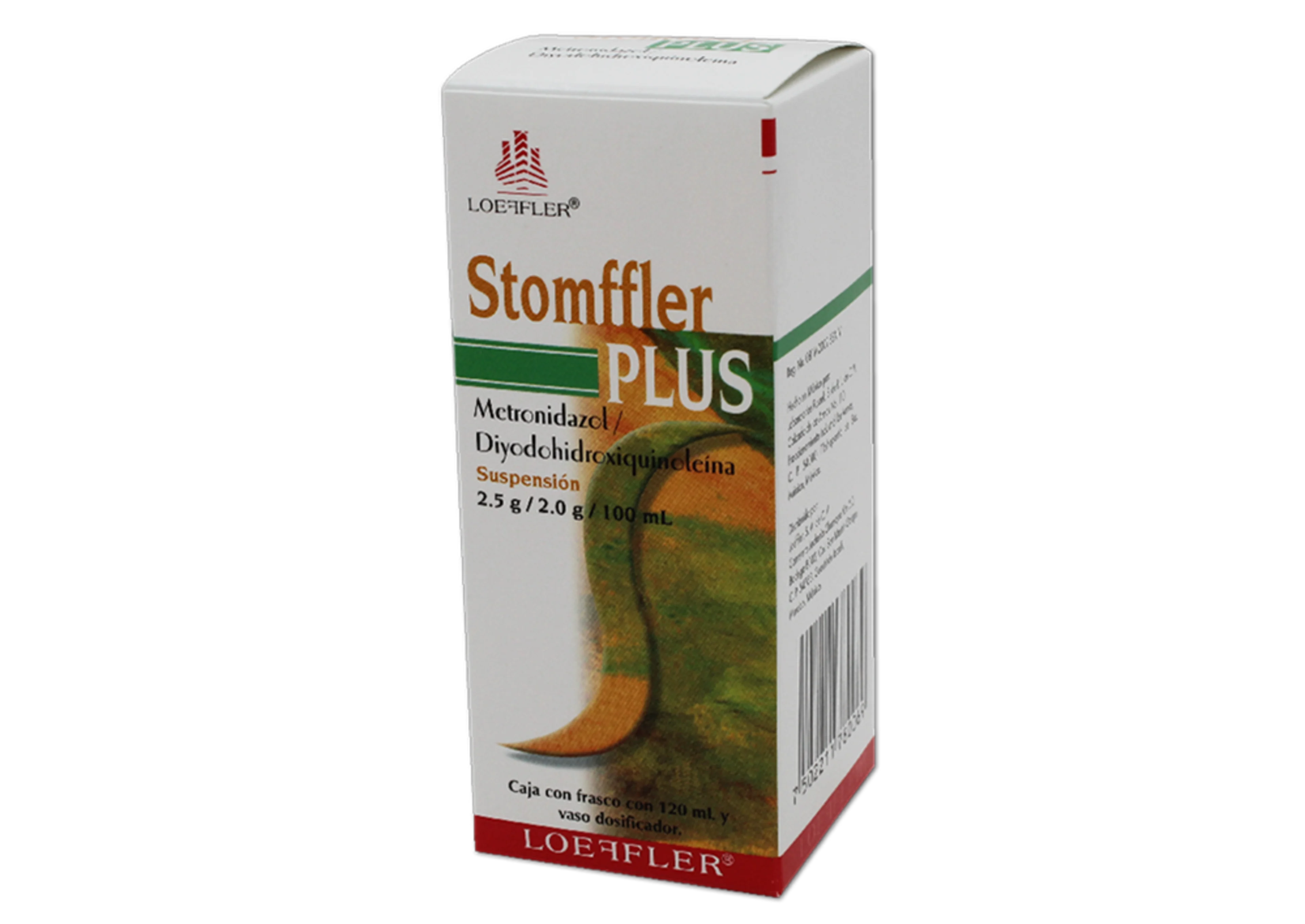 Stomffler Plus Dihidroxicinolina Metronidazol 2.5/2 G Suspensión Con 120 Ml