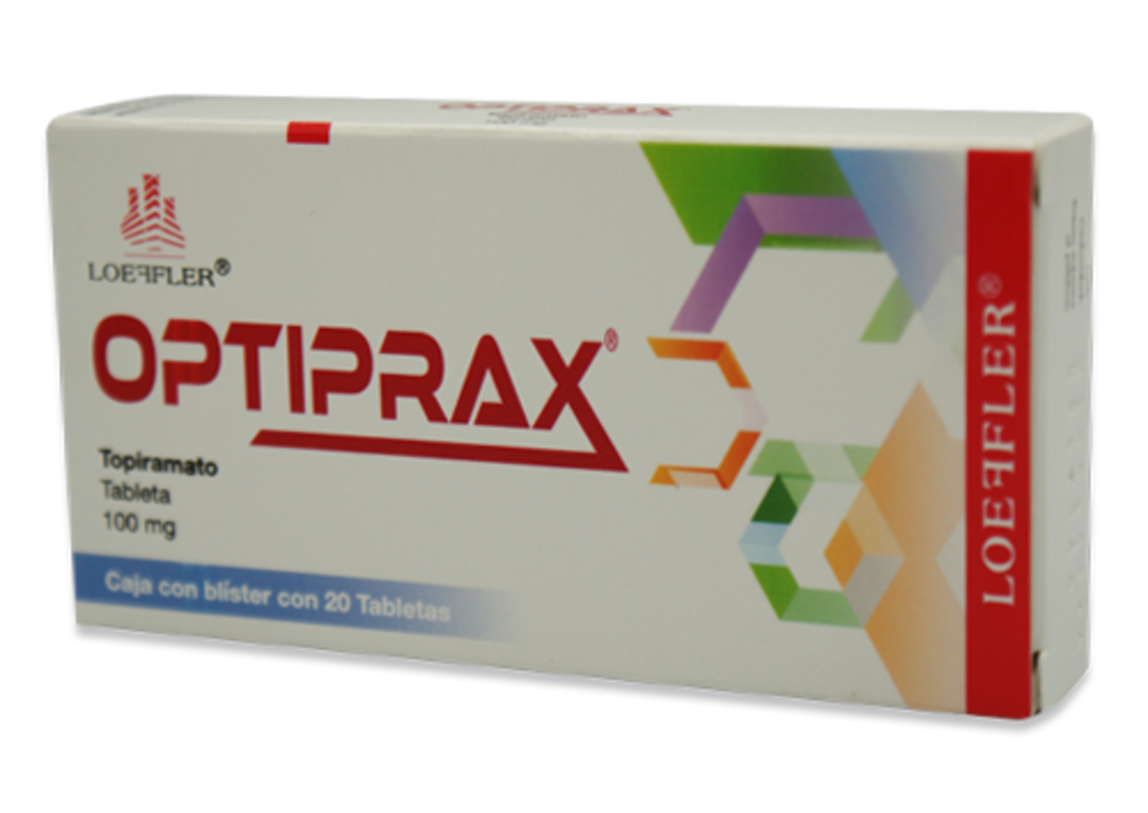 Optiprax topiramato 100 mg con 20 tabletas