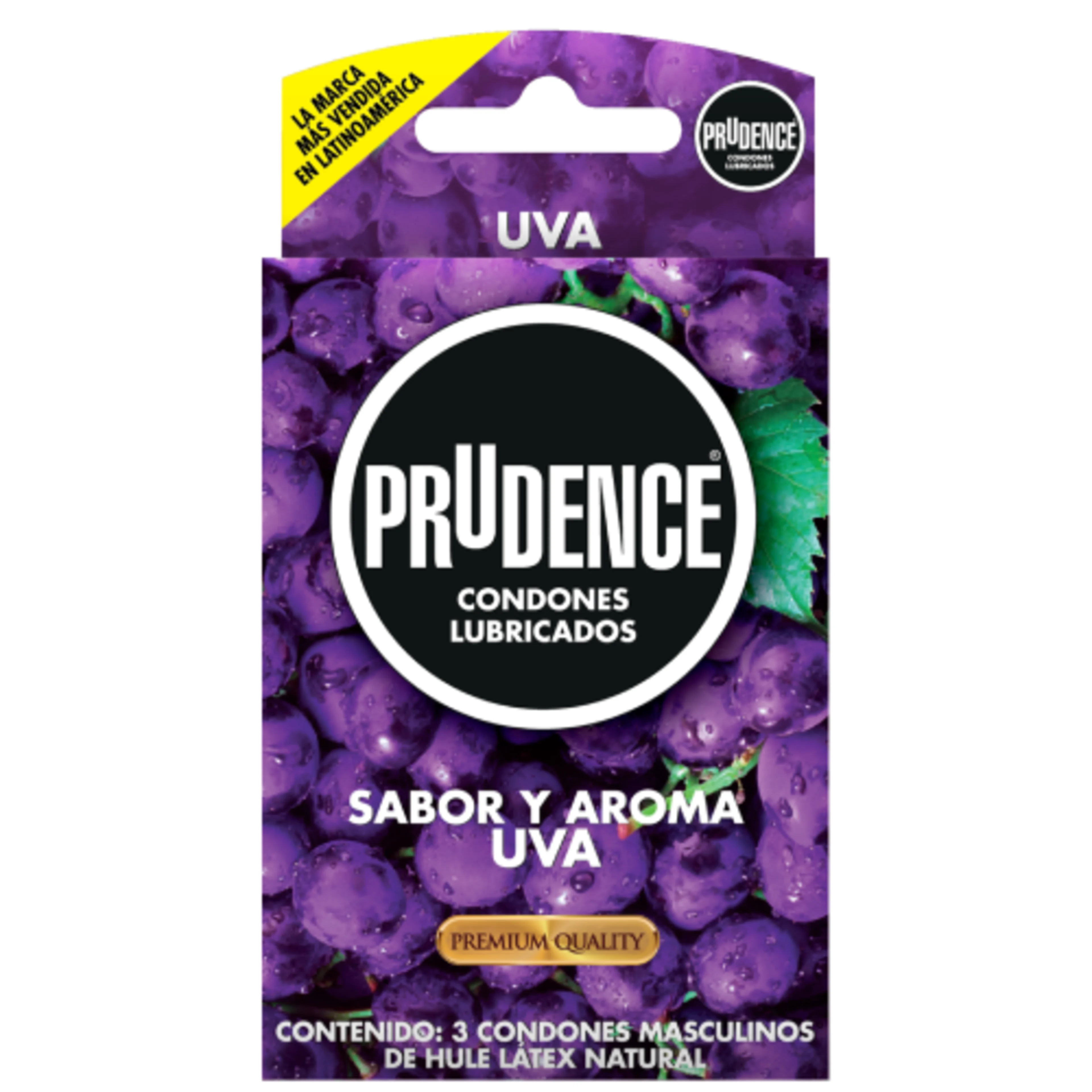 Prudence Condones Lubricados Sabor Y Aroma Uva Con 3 Piezas