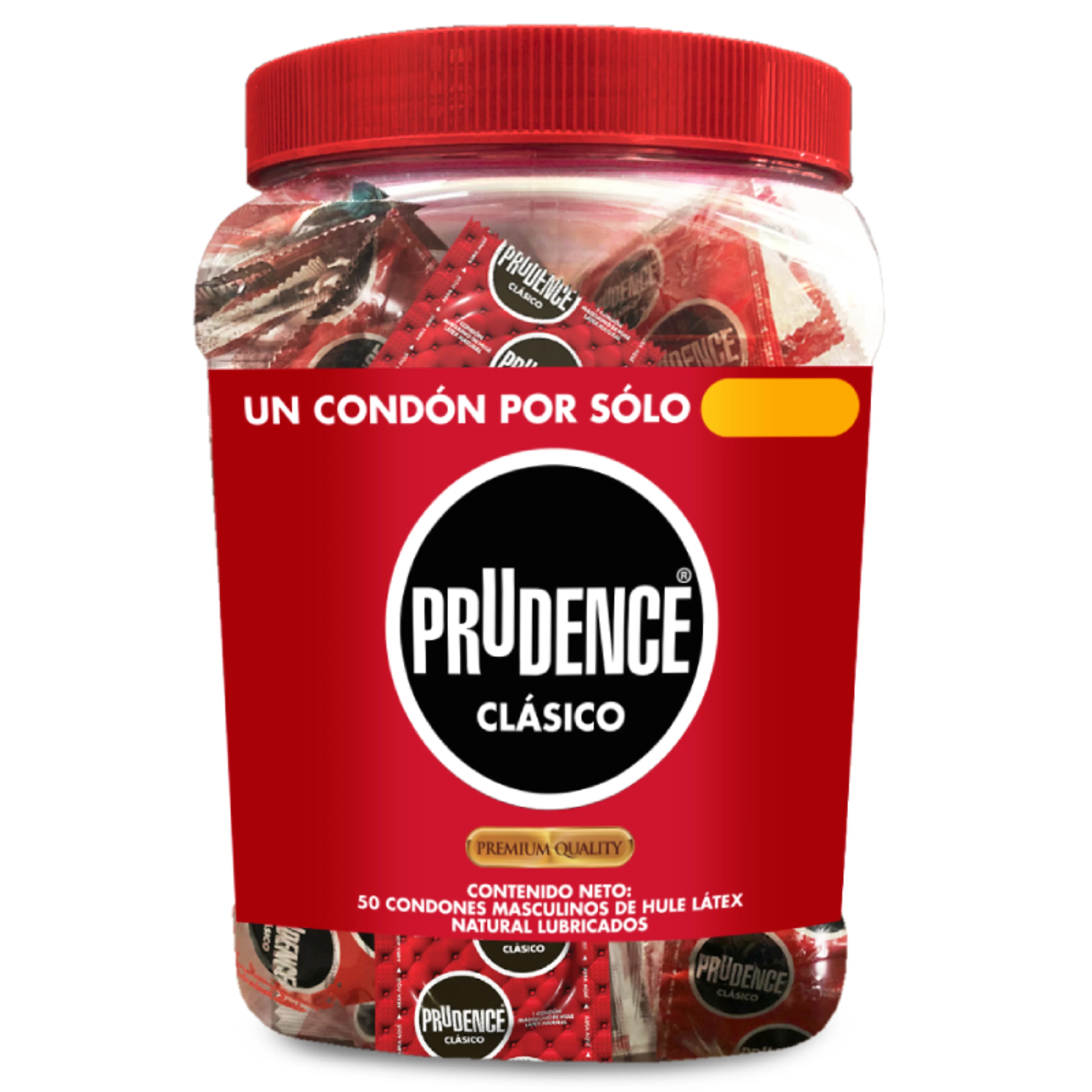Prudence Clásico Condones Vitrolero Con 50 Piezas