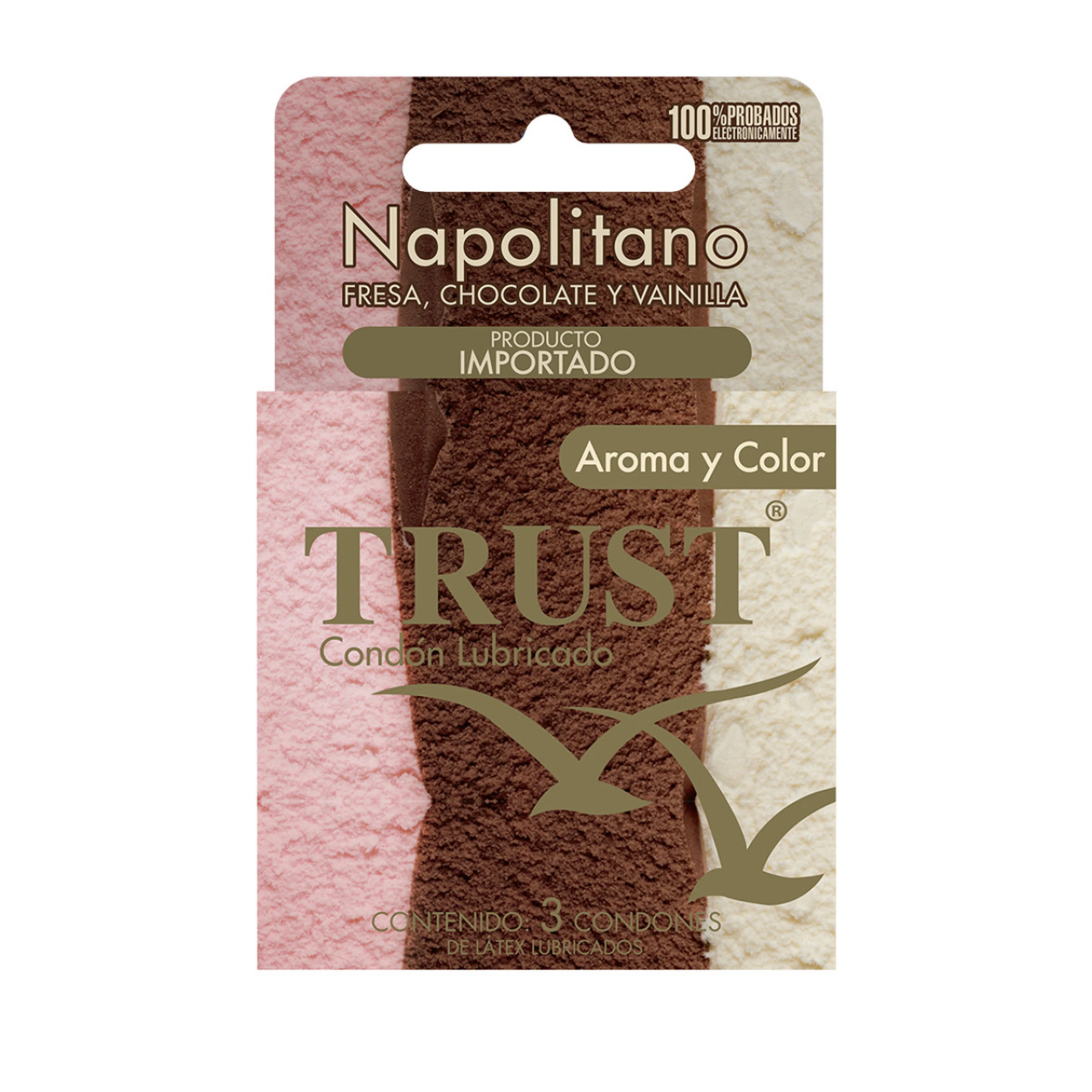 Preservativos trust aroma napolitano con 3 piezas