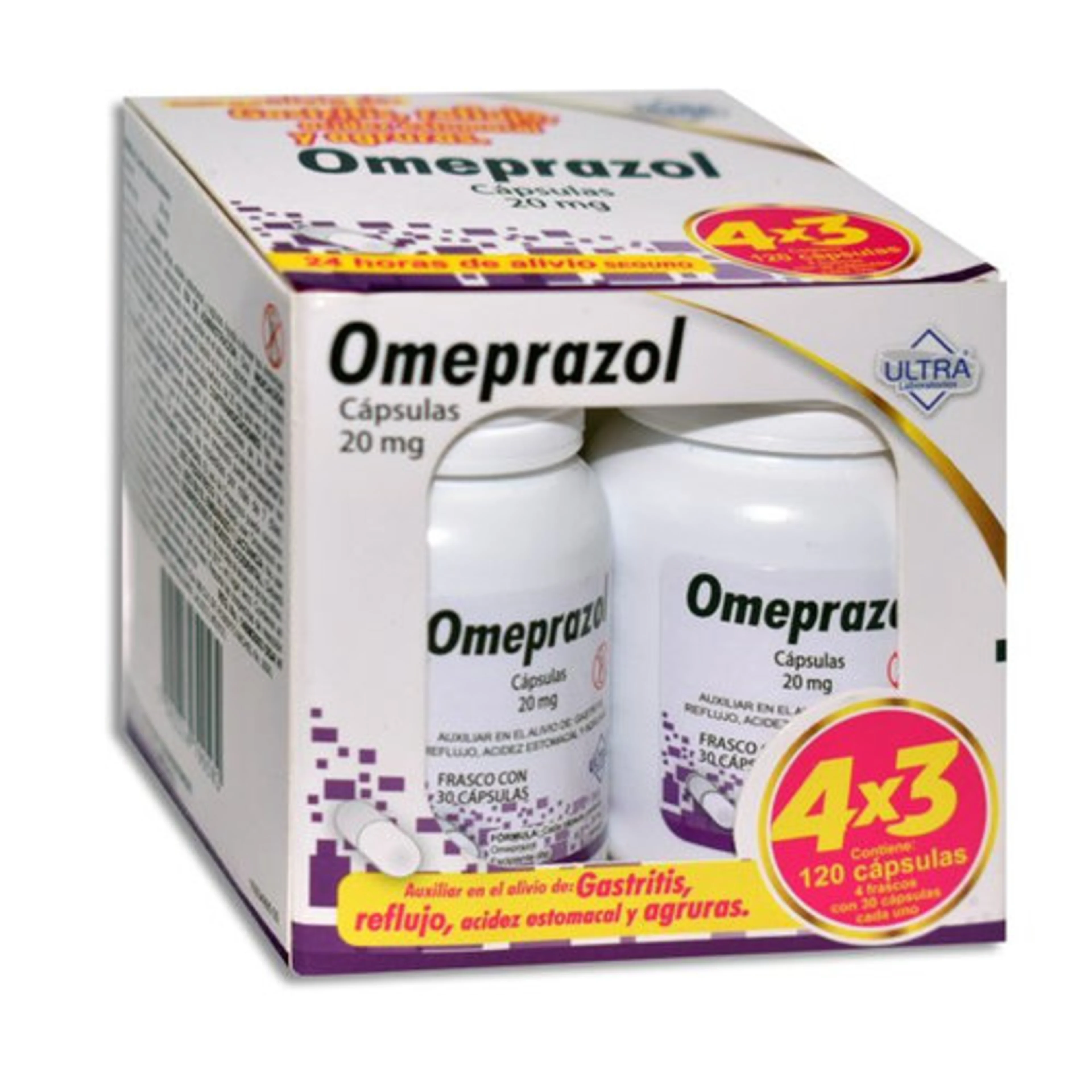 Omeprazol 20 Mg Con 120 Cápsulas Pack 4X3