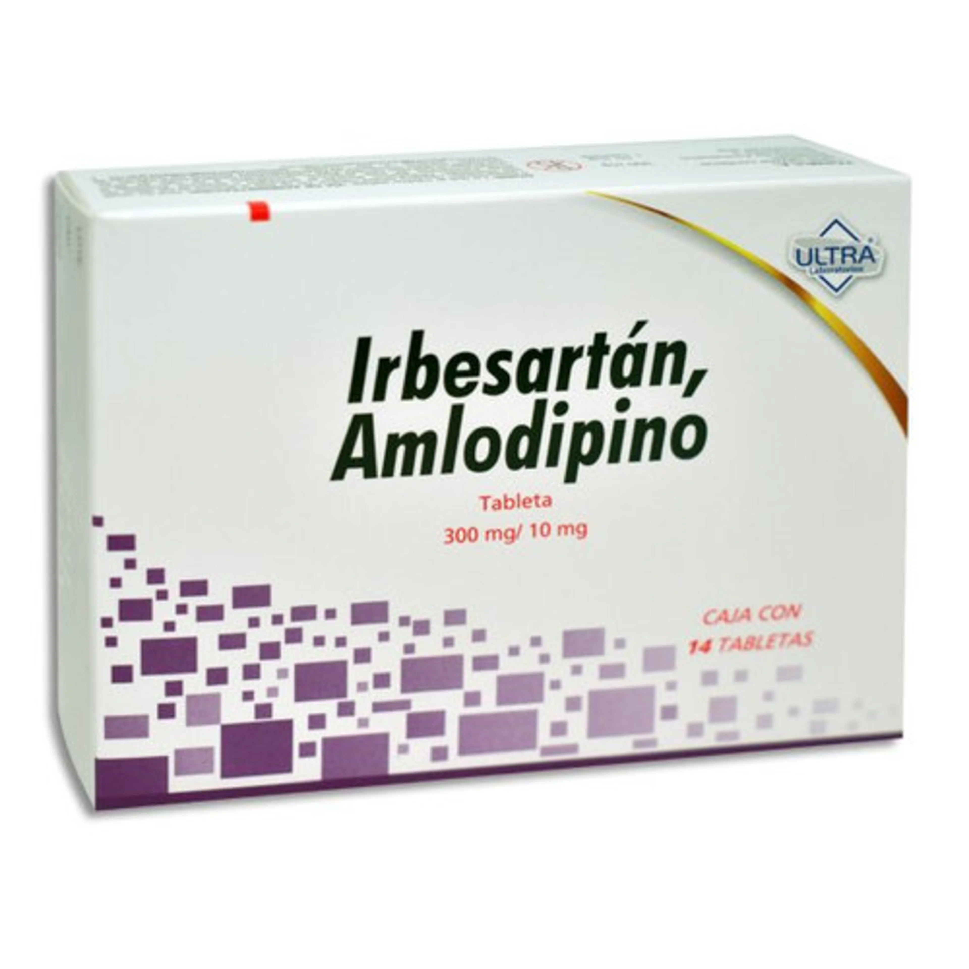 Amlodipino Irbesartán 300 Mg / 10 Mg Con Con 14 Tabletas