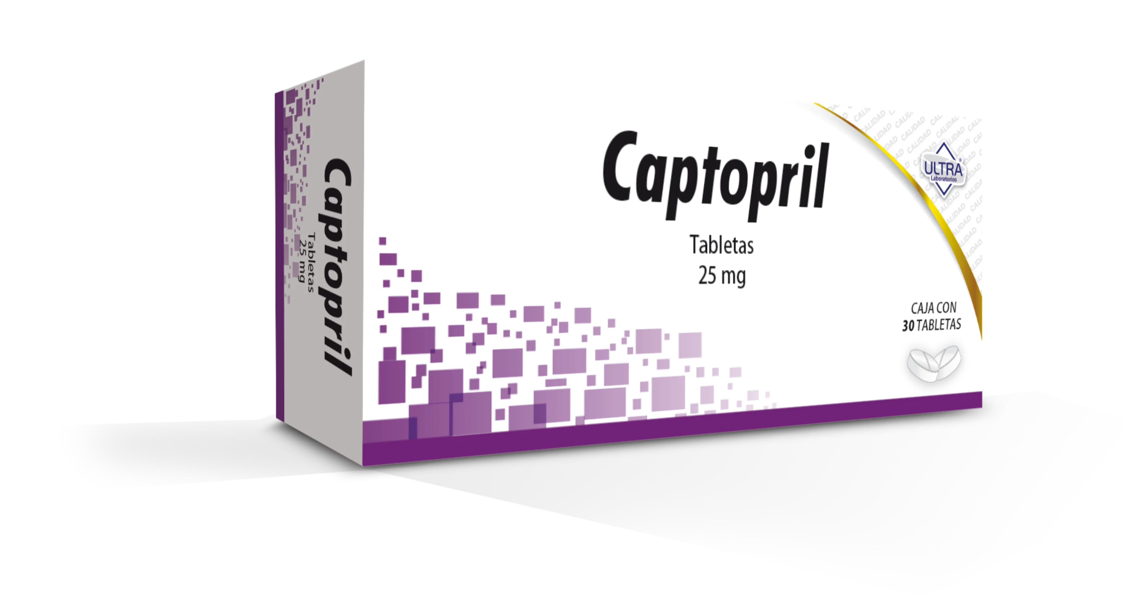 Captopril 25 Mg Con 30 Tabletas (Ultra)