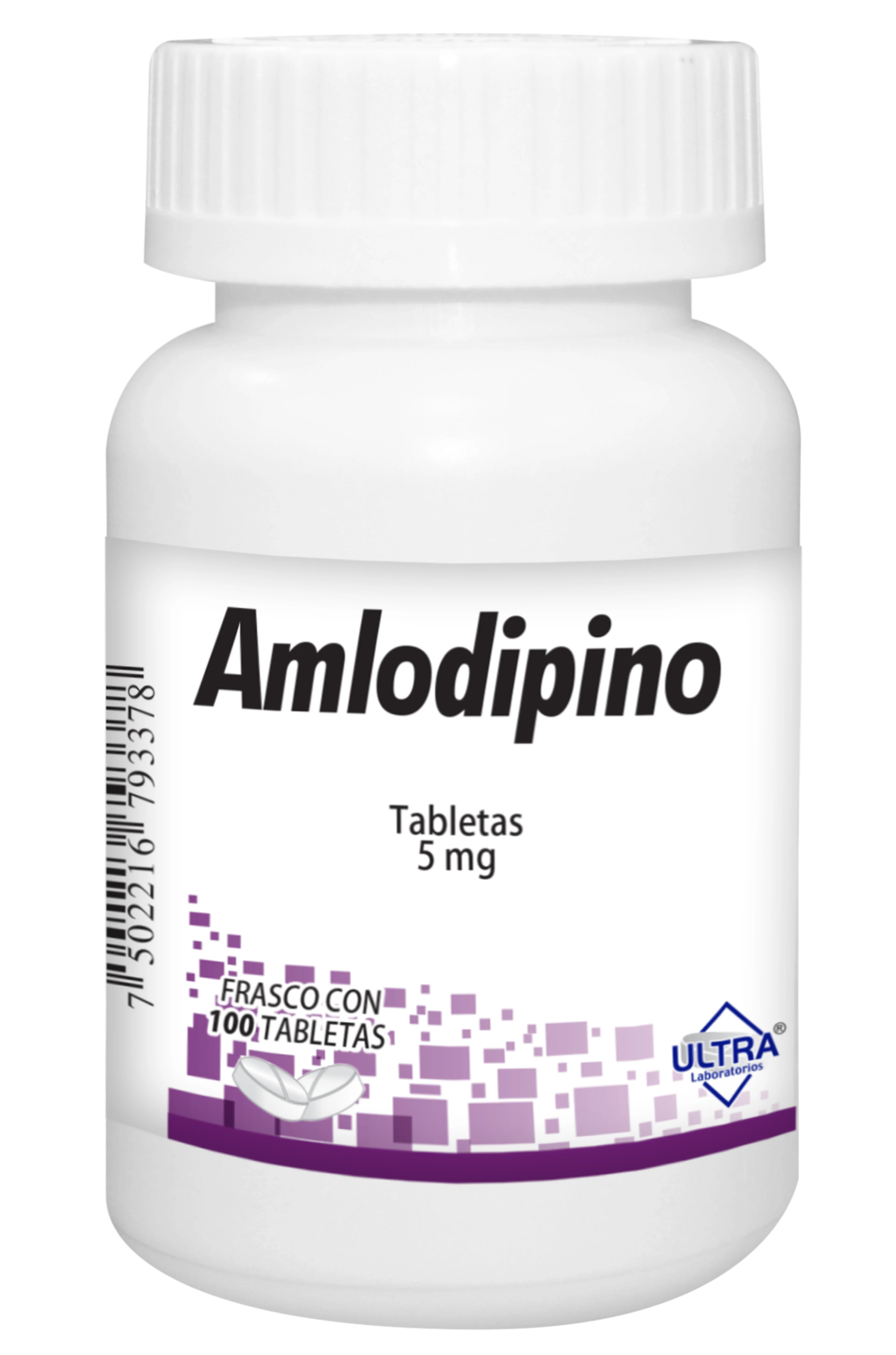 Amlodipino 5 Mg Con 100 Tabletas (Ultra)