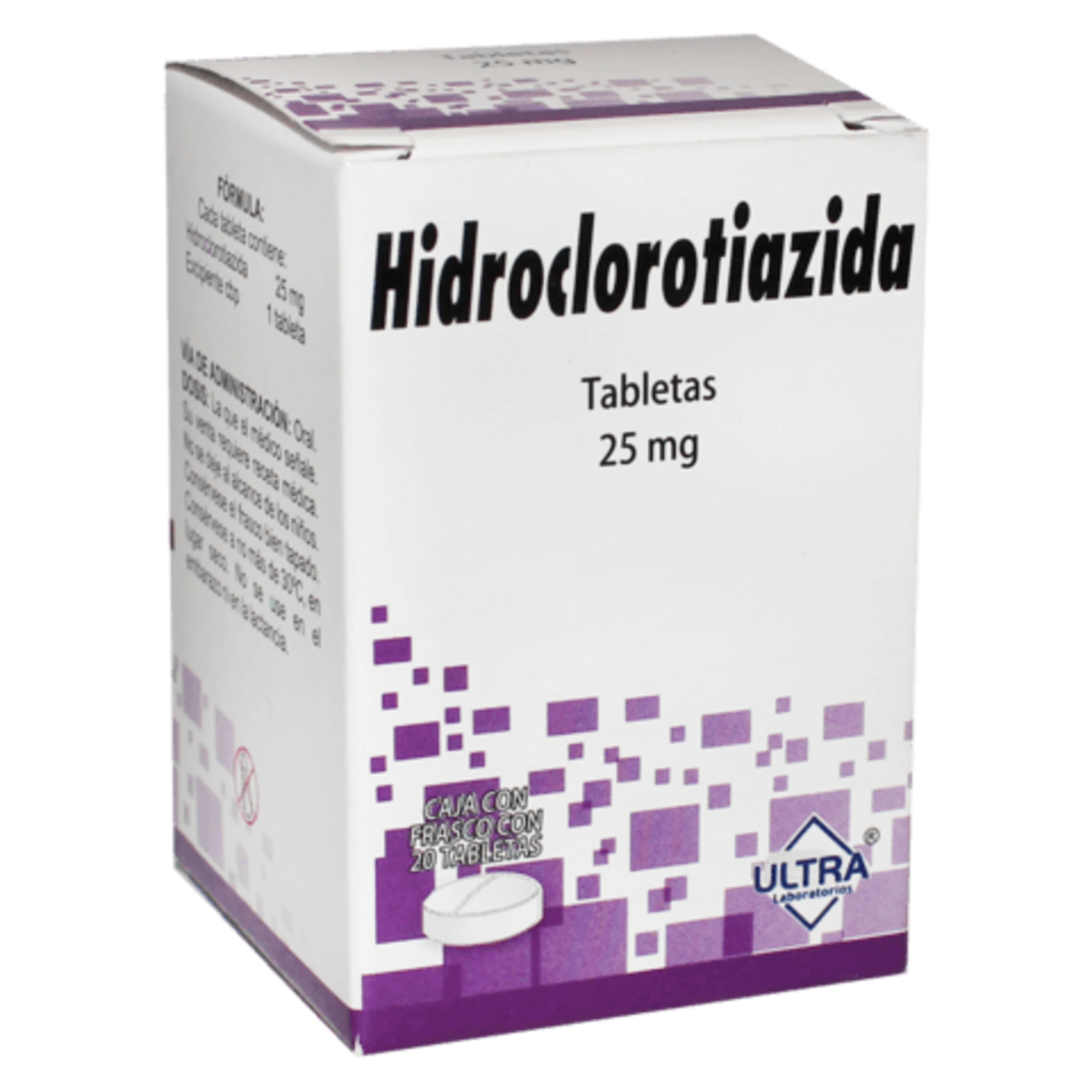 Hidroclorotiazida 25 Mg Con 20 Tabletas (Ultra)