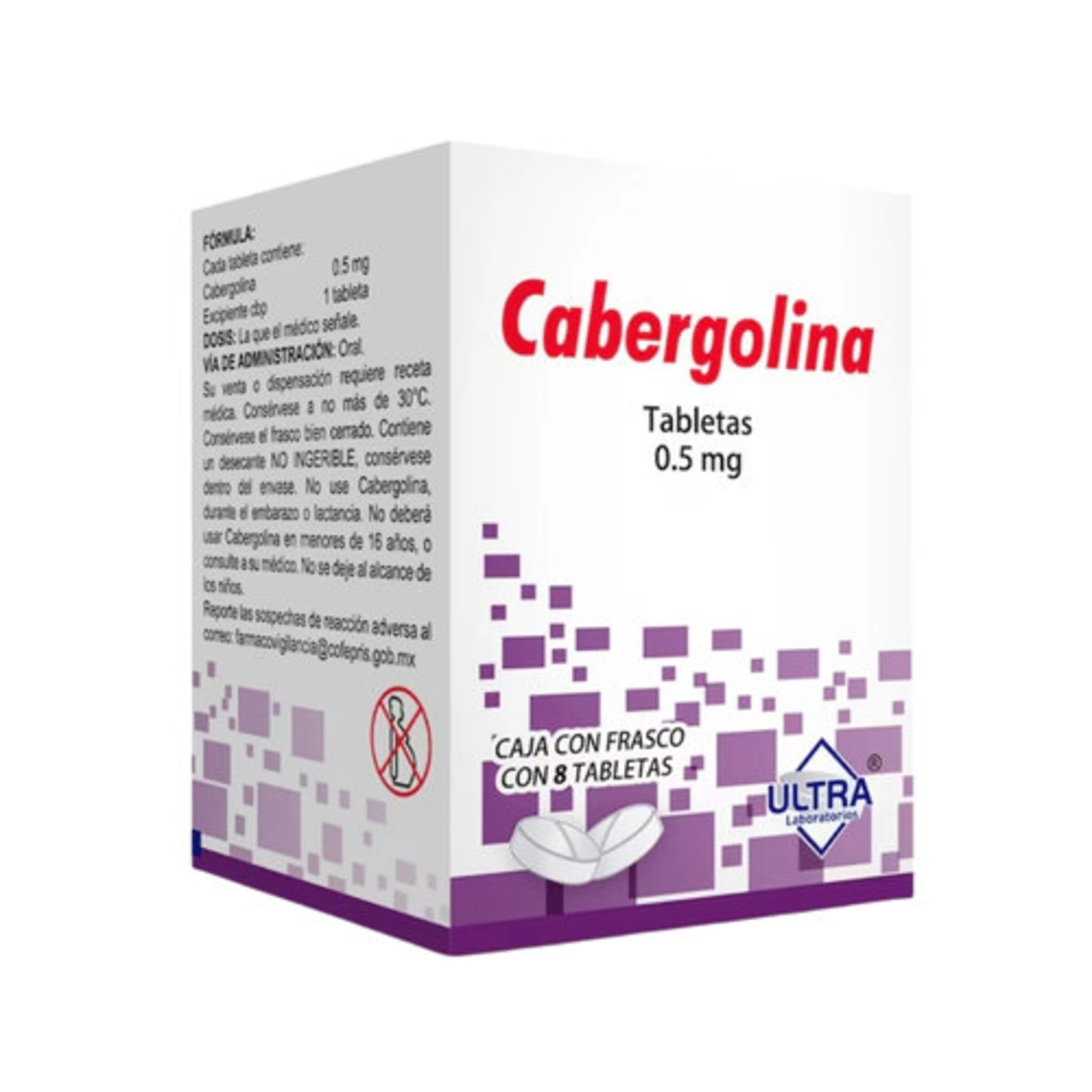 Cabergolina 0.5 Mg Con 8 Tabletas