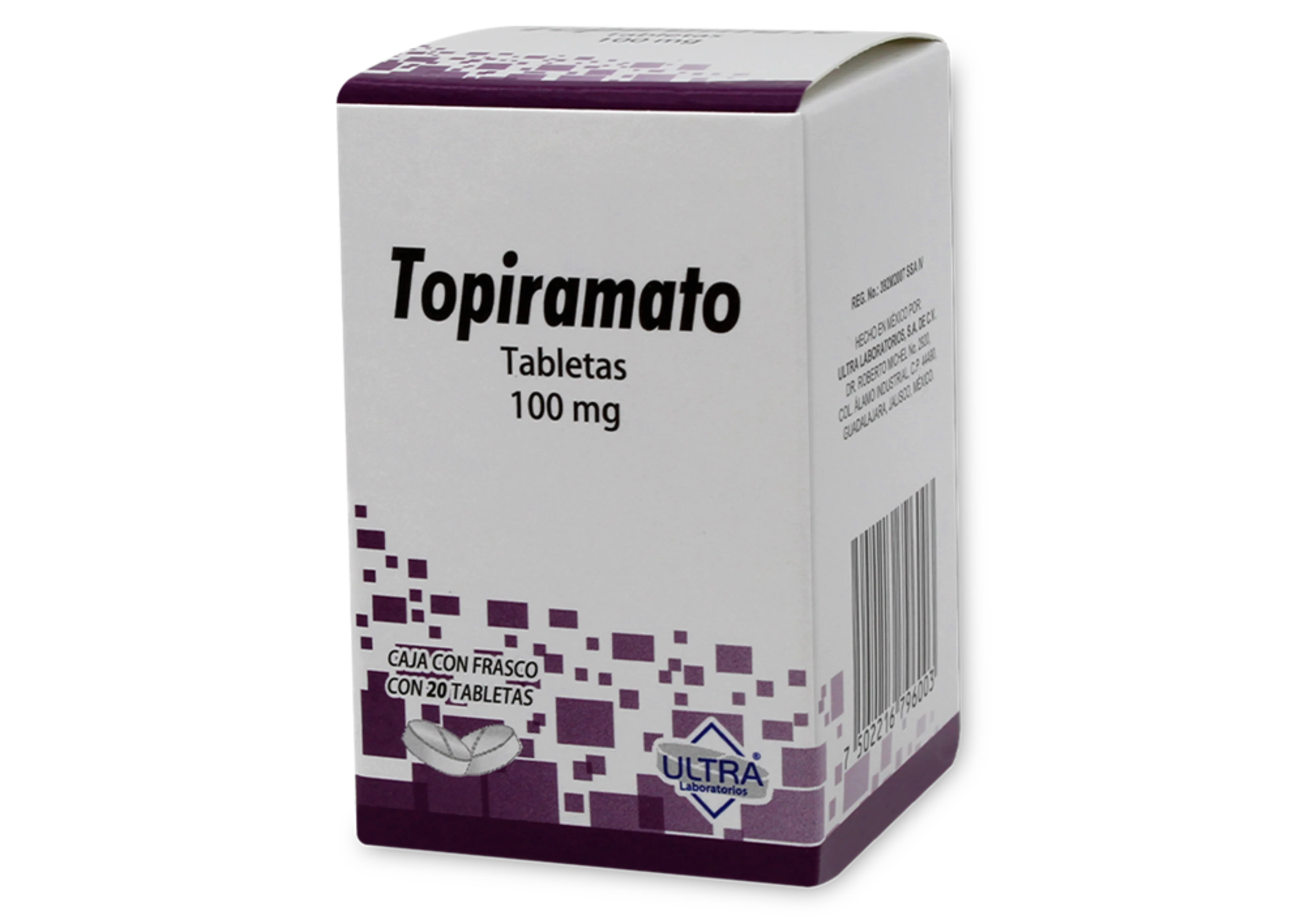 Topiramato 100 Mg Con 20 Tabletas