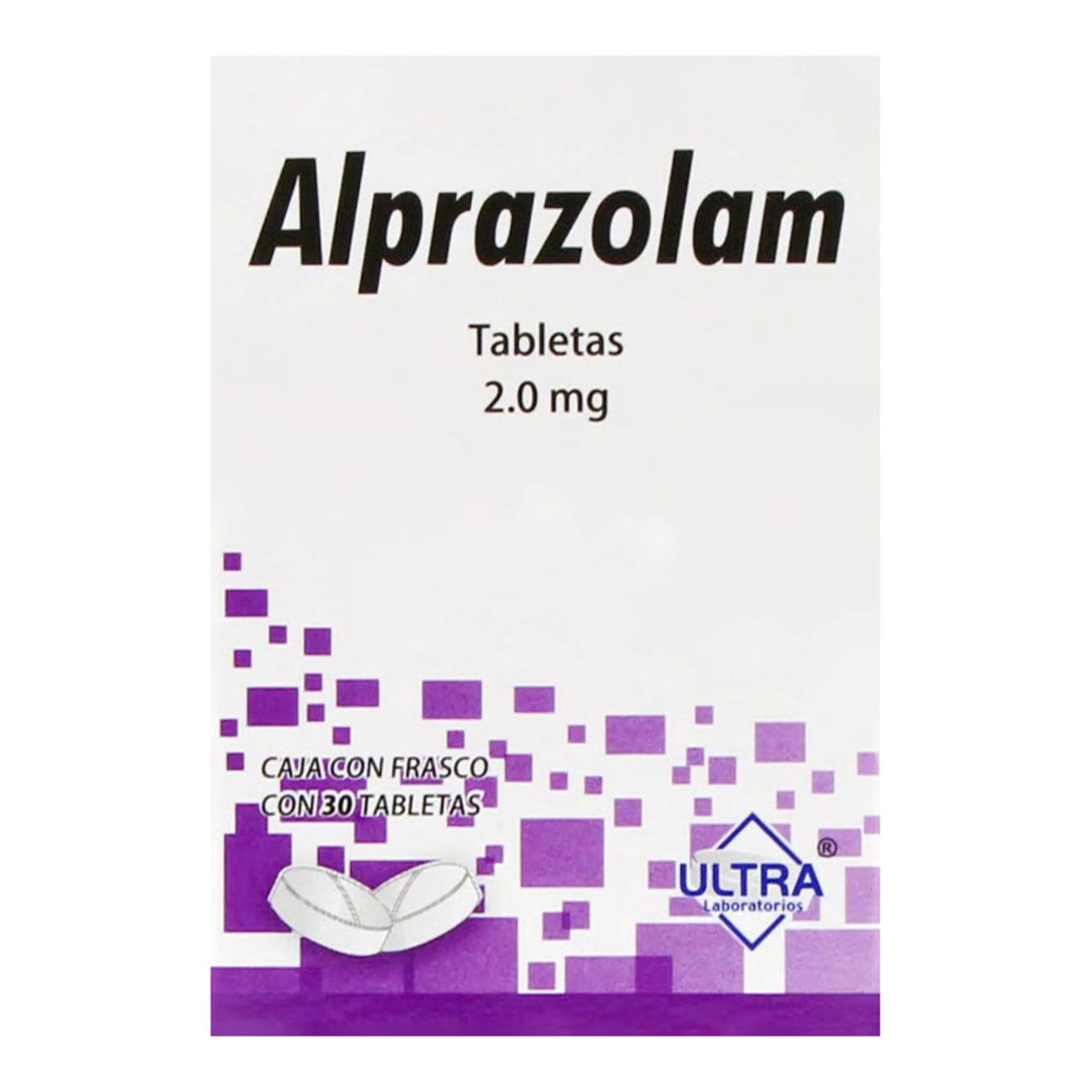 Alprazolam 2 Mg Con 30 Tabletas (Ultra)
