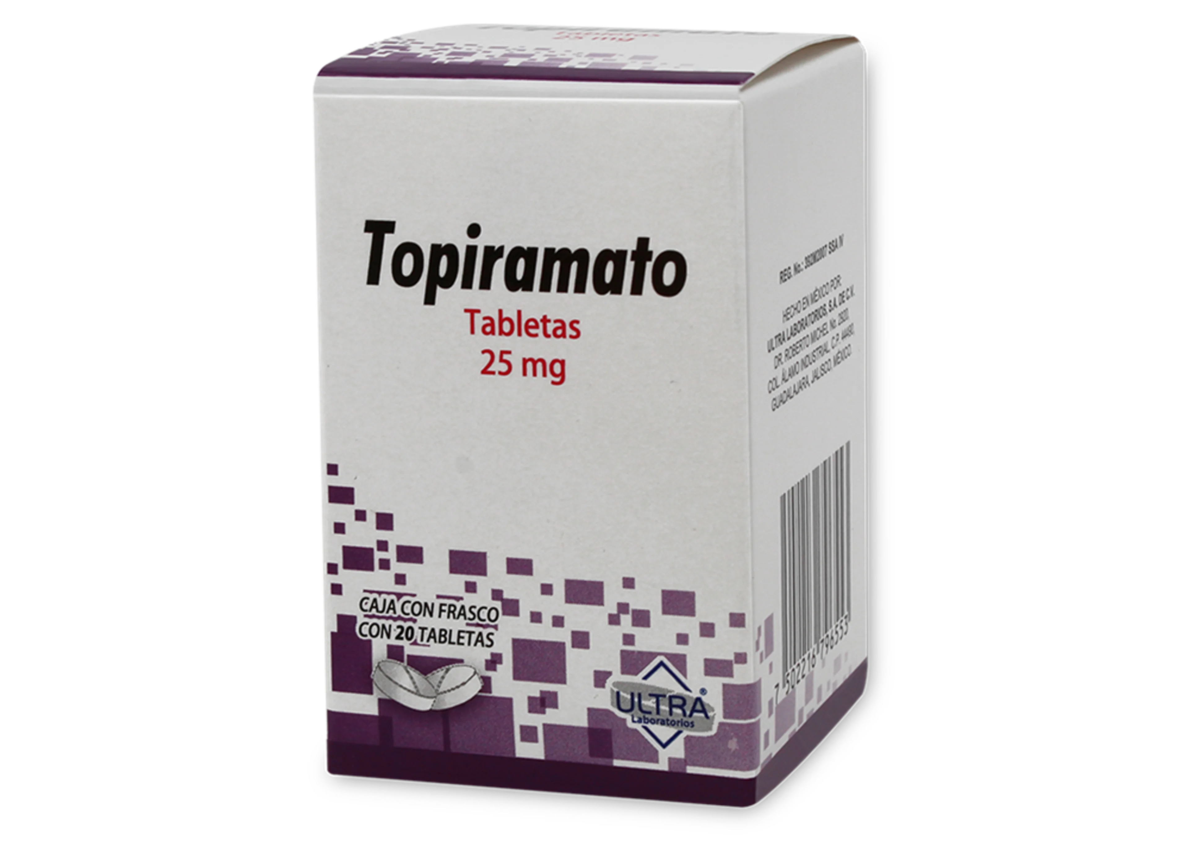 Topiramato 25 Mg Con 20 Tabletas (Ultra)