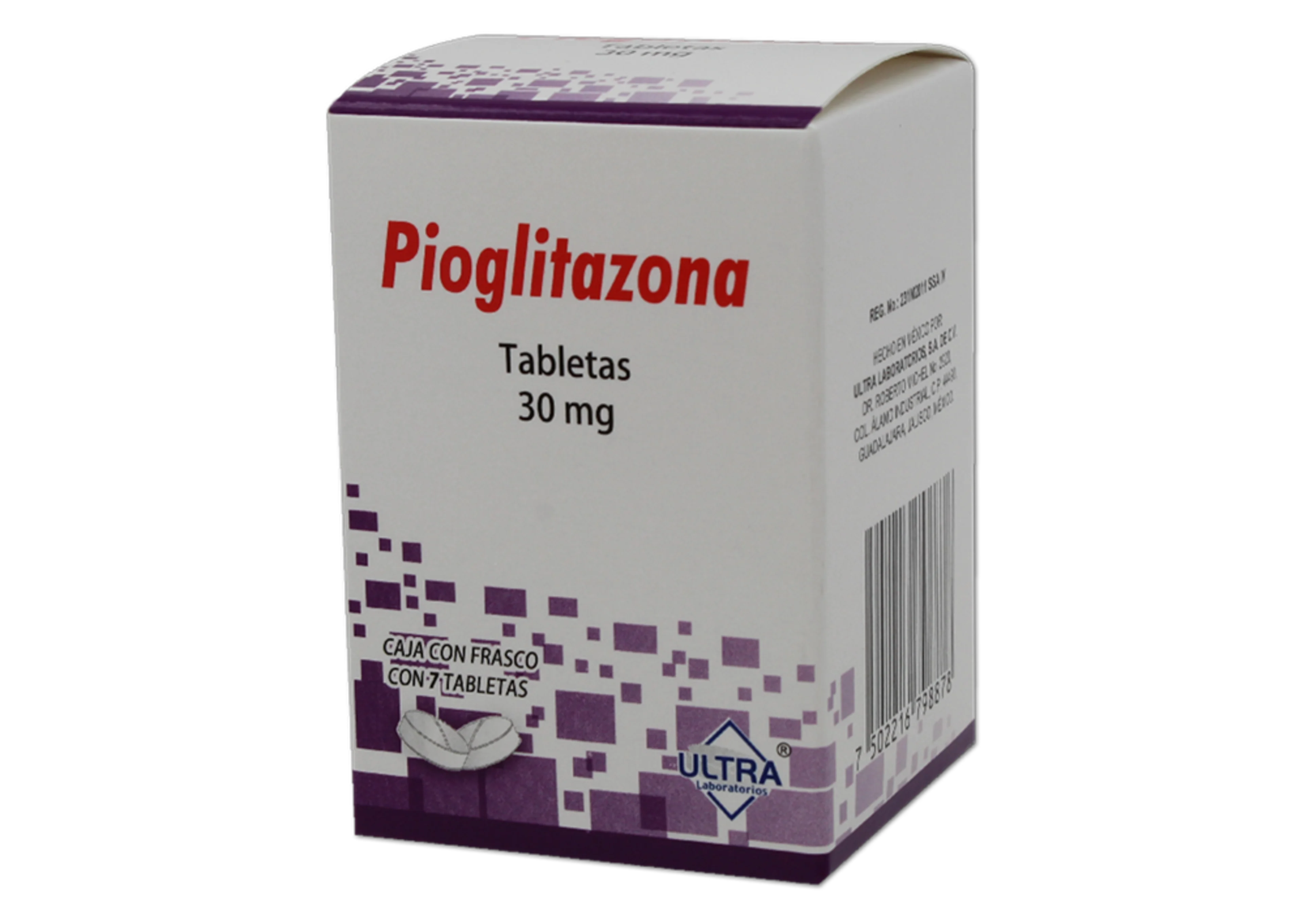 Pioglitazona 30 Mg Con 7 Tabletas (Ultra)