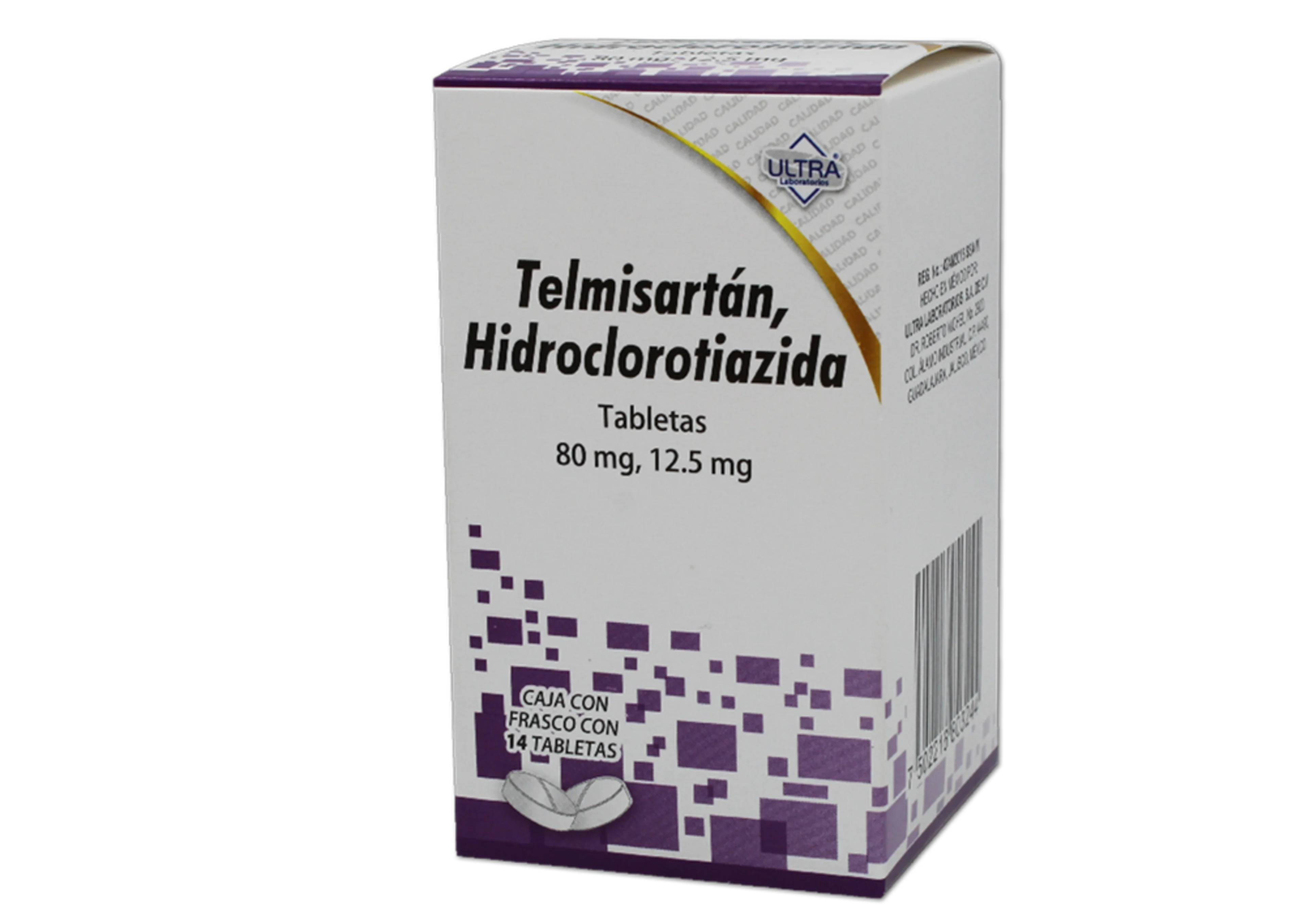 Telimsartán, Hidroclorotiazida 80/12.5 Mg Con 14 Tabletas