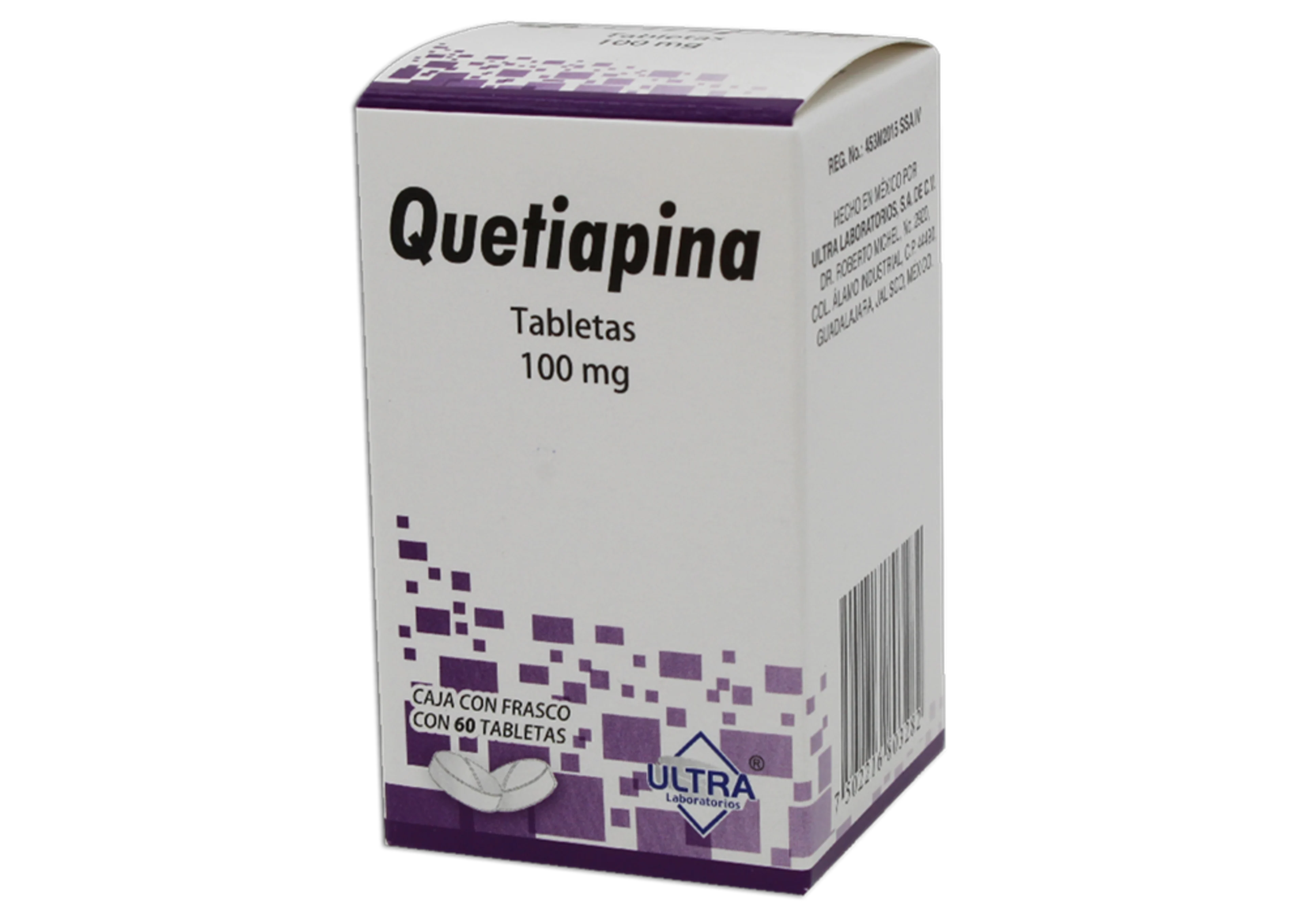 Quetiapina 100 Mg Con 60 Tabletas (Ultra)