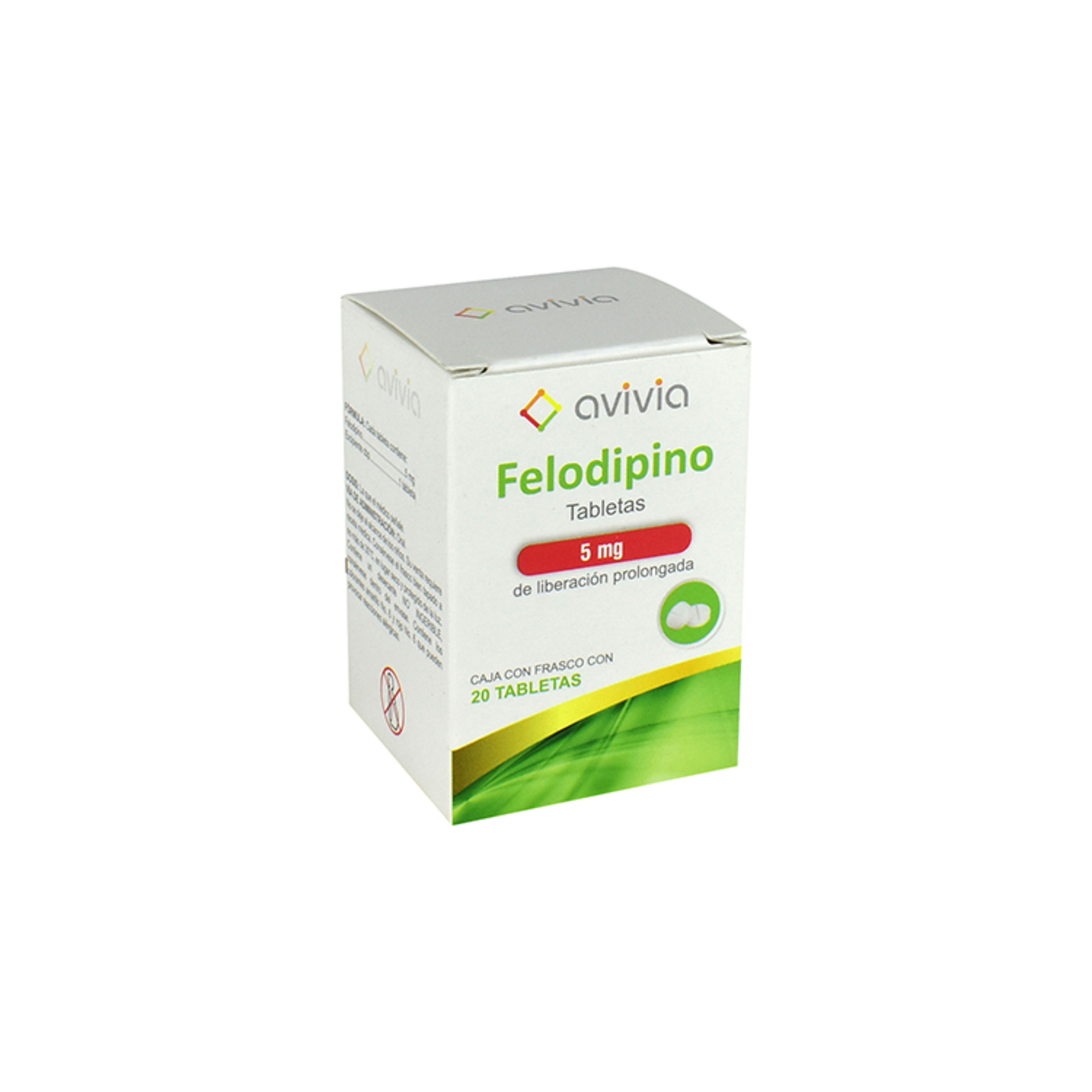 Felodipino 5 Mg Con 20 Tabletas (Avivia)