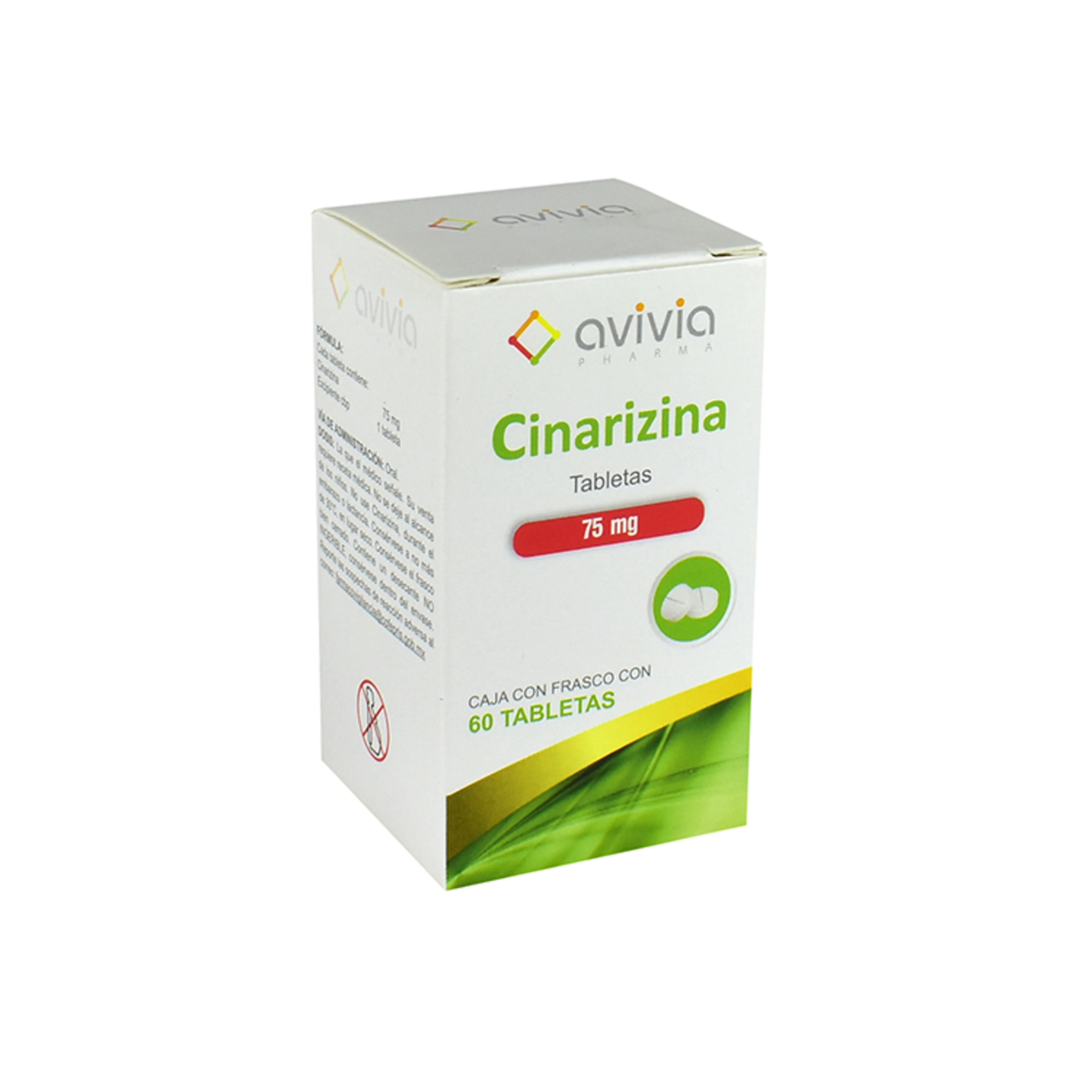 Cinarizina 75 Mg Con 60 Tabletas (Avivia)