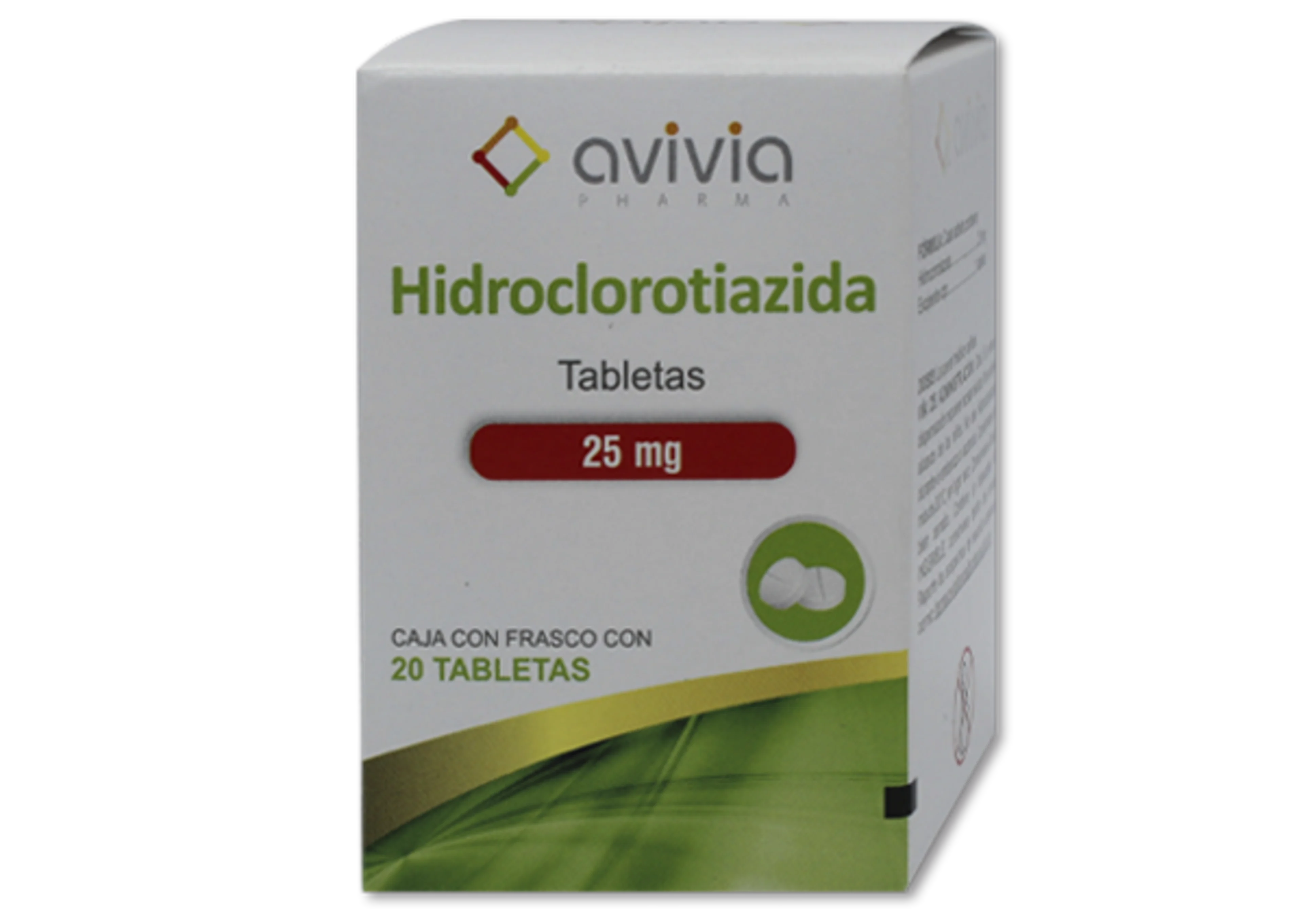 Hidroclorotiazida 25 Mg Con 20 Tabletas (Avivia)