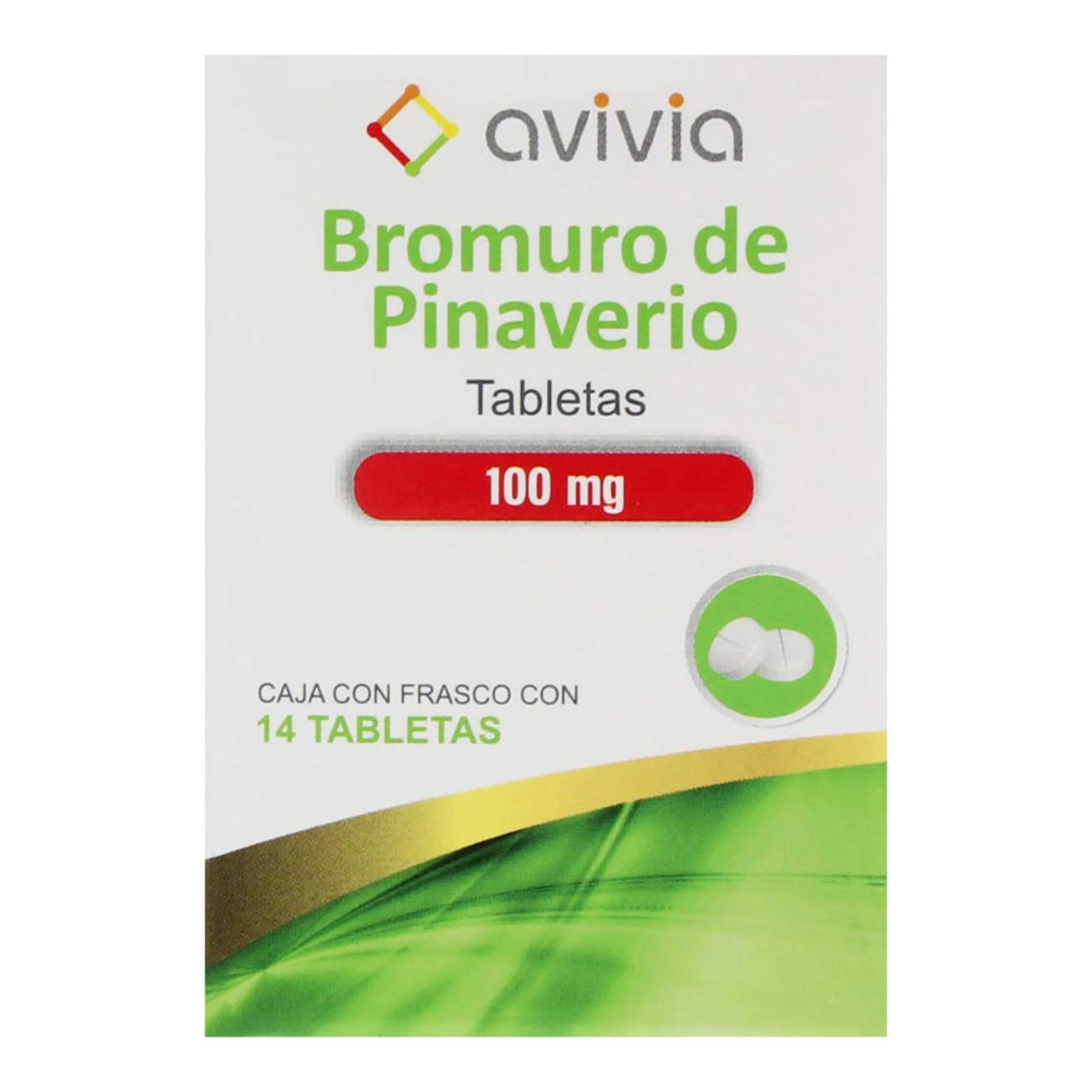 Bromuro Pinaverio 100 Mg Con 14 Tabletas (Avivia)