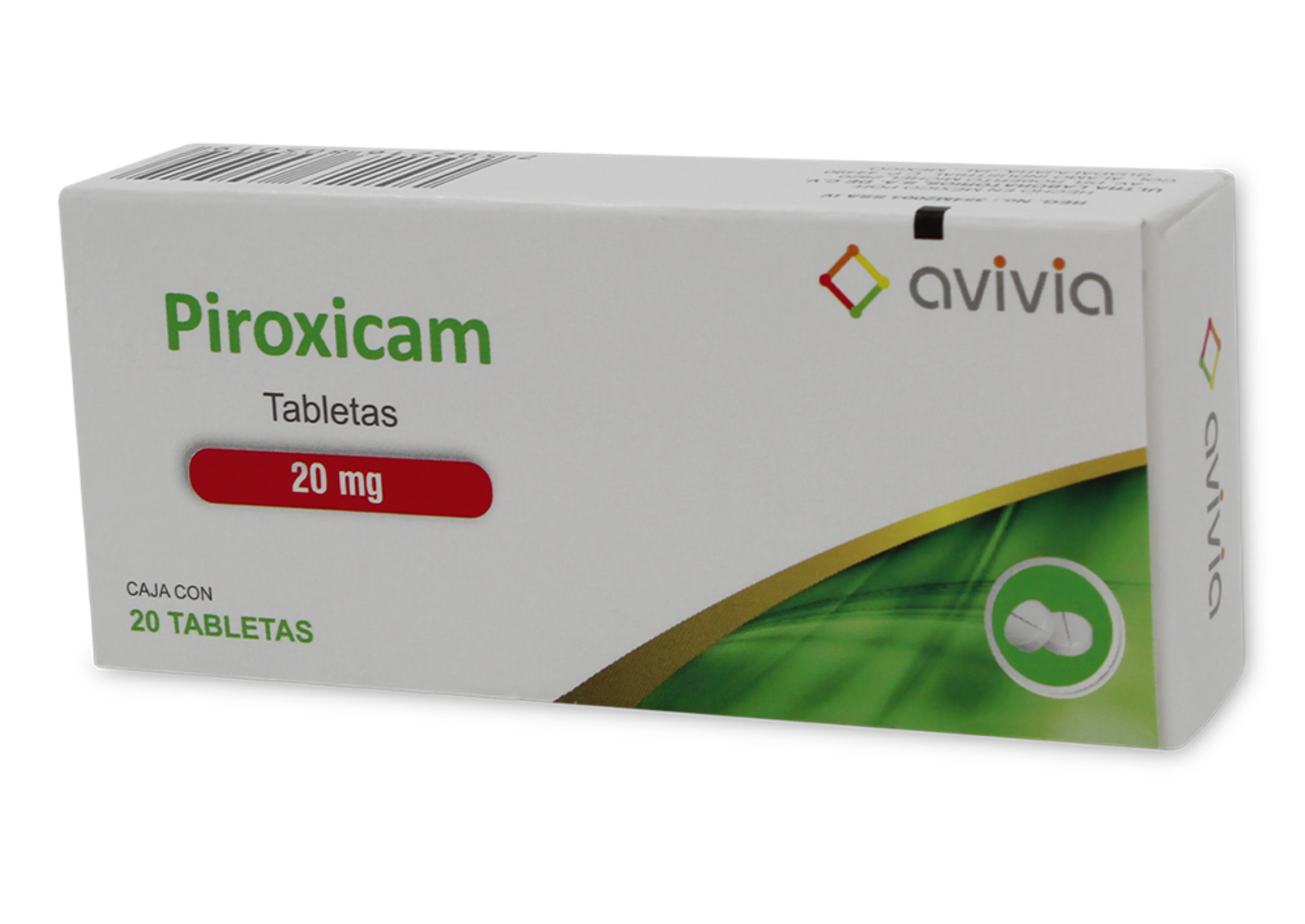 Piroxicam 20 Mg Con 20 Tabletas (Avivia)