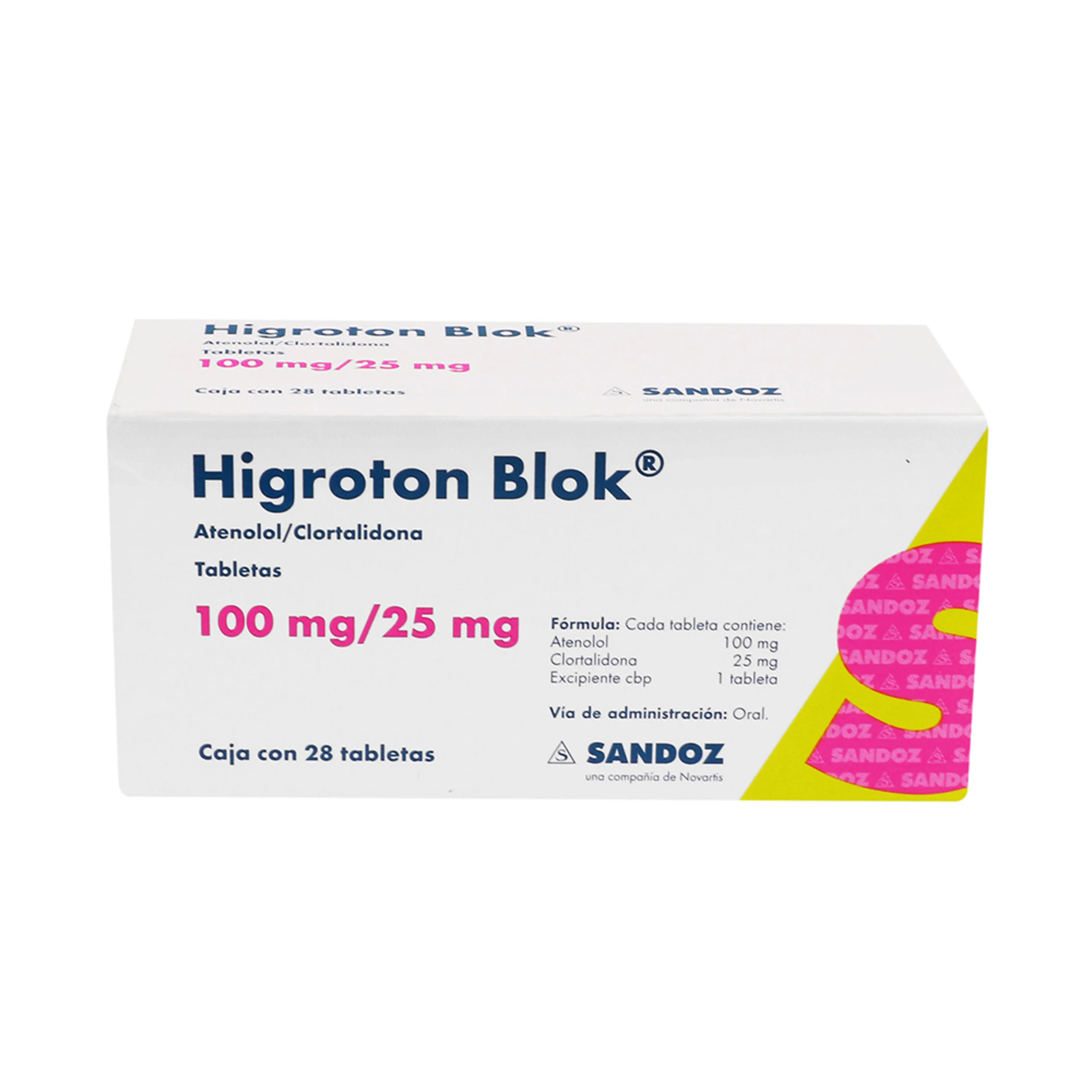 Higroton Blok 100/25 Mg Con 28 Tabletas