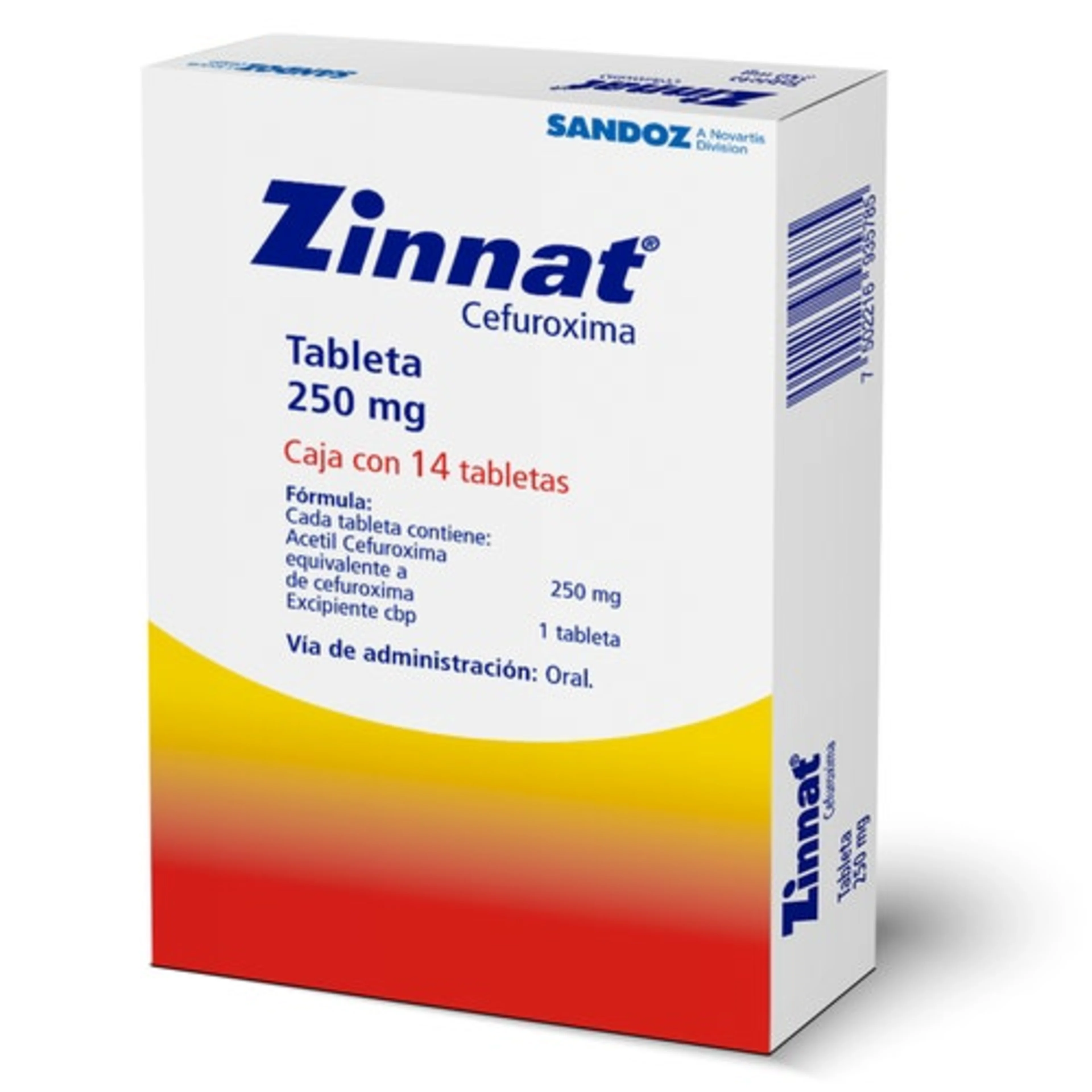 Zinnat Cefuroxima 250 Mg Con 14 Tabletas