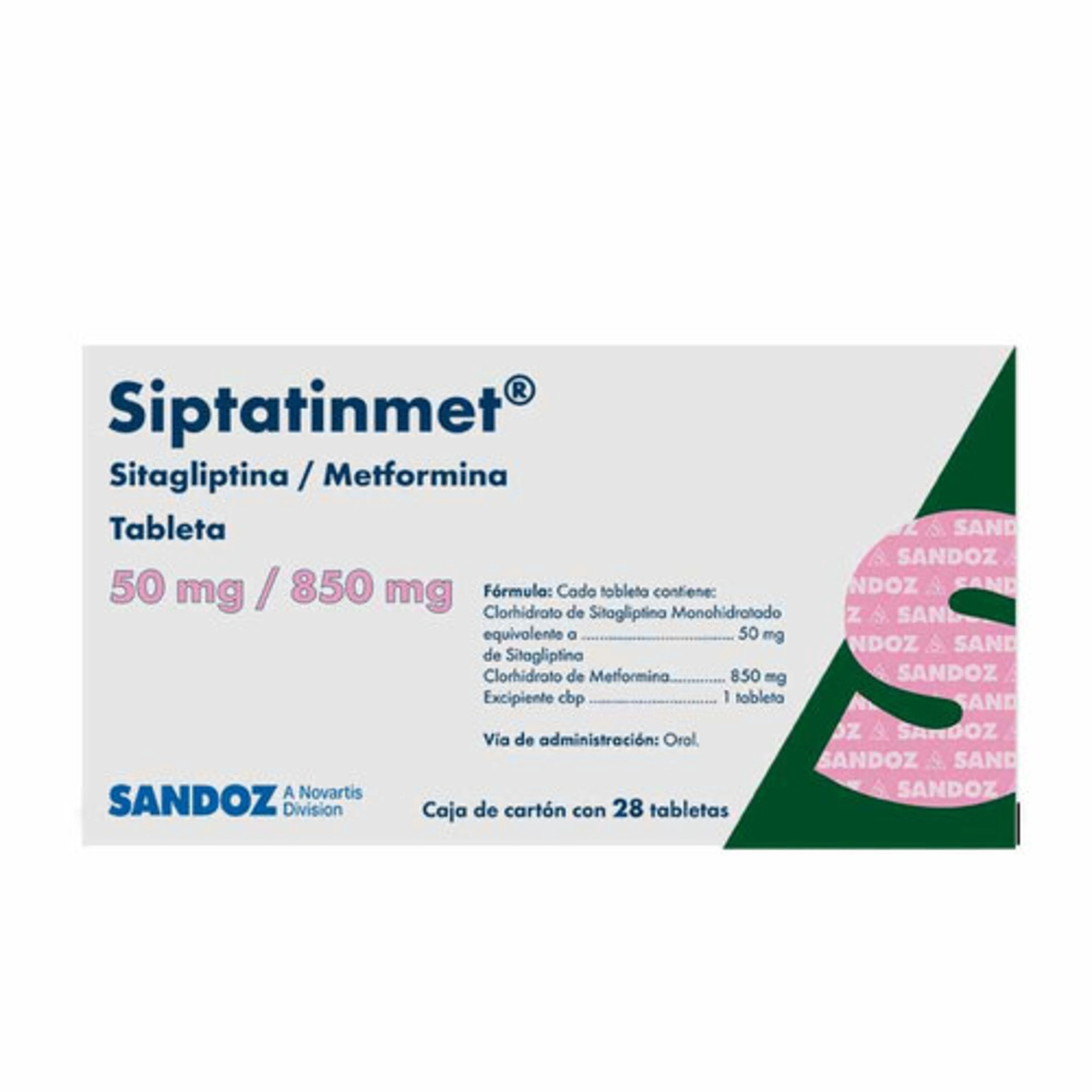 Siptatinmet 50 Mg / 850 Mg Con 28 Tabletas