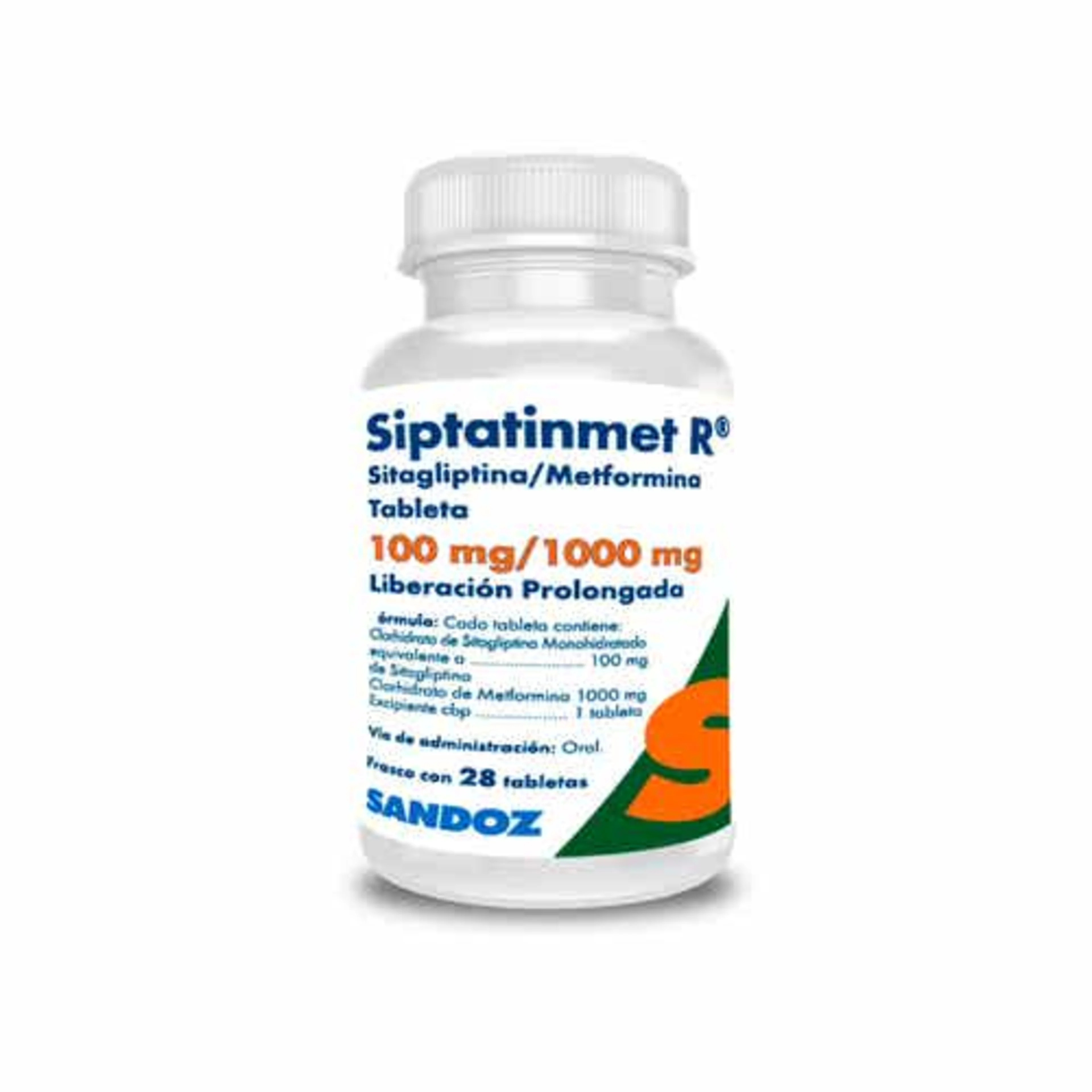 Siptatinmet R Lp Sitagliptina Metformina 100 Mg / 1000 Mg Con 28 Tabletas