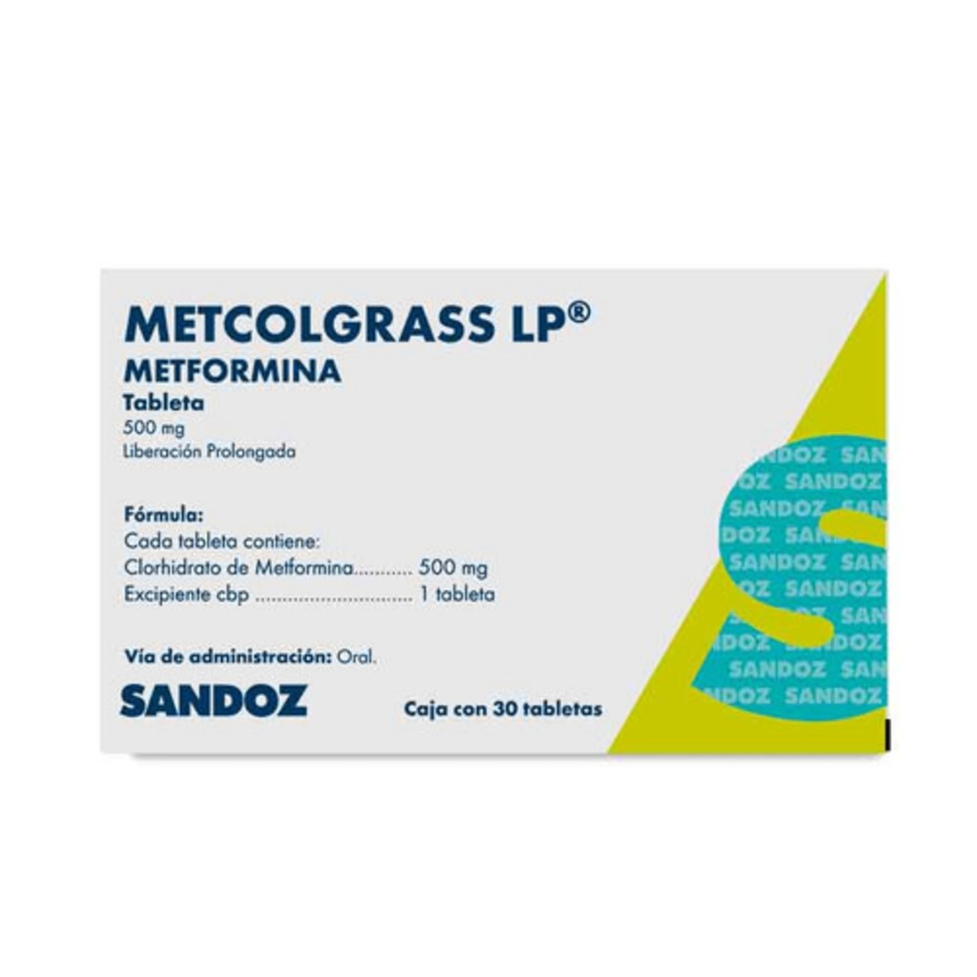 Metcolgrass Lp 500 Mg Con 30 Tabletas