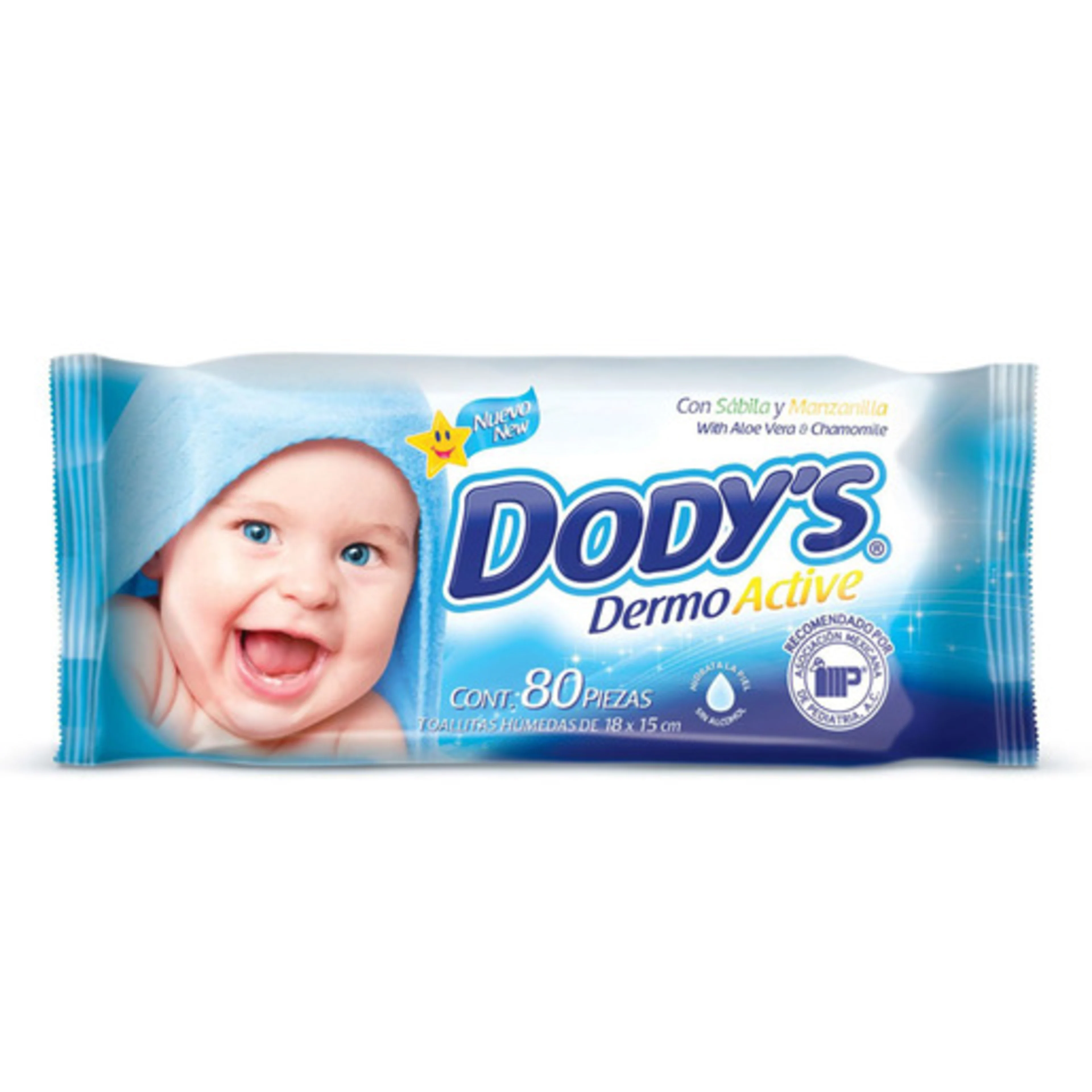 Dody’S Dermo Active Toallitas Húmedas Para Niños Hipoalegénicas Con 80 Piezas